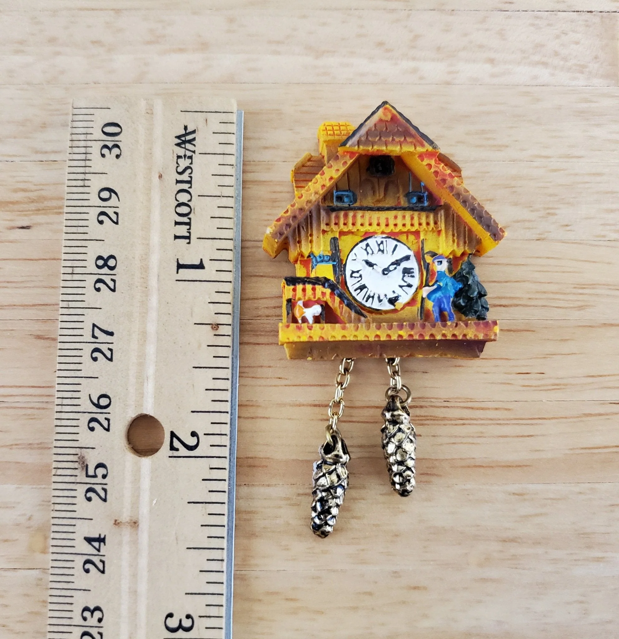 Dollhouse Cuckoo Clock Resin Honey Color by Reutter 1:12 Miniature Scale German Style - Image 4