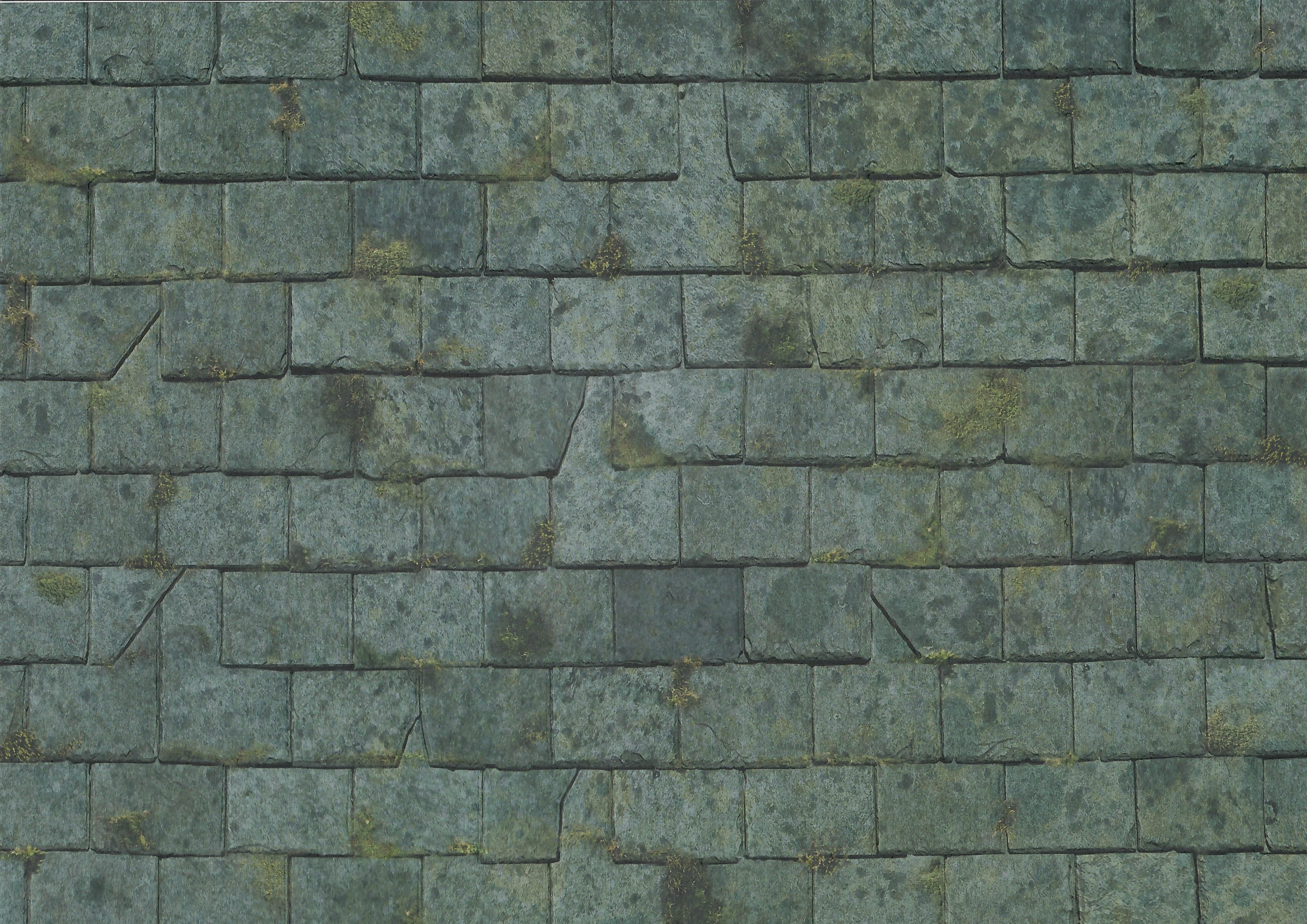 Dollhouse Dark Slate Roofing Weathered Moss Sheet Embossed 1:12 Scale Shingles