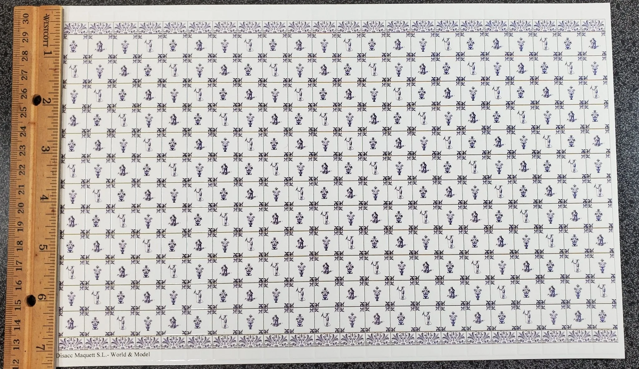 Dollhouse Delft Wall Tiles Blue & White Embossed 1:12 Scale Miniature Kitchens - Image 3