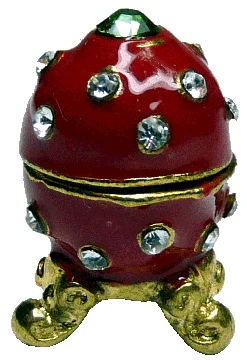 Dollhouse Diamond Jeweled Imperial Egg with Removable Lid 1:12 Scale Miniature