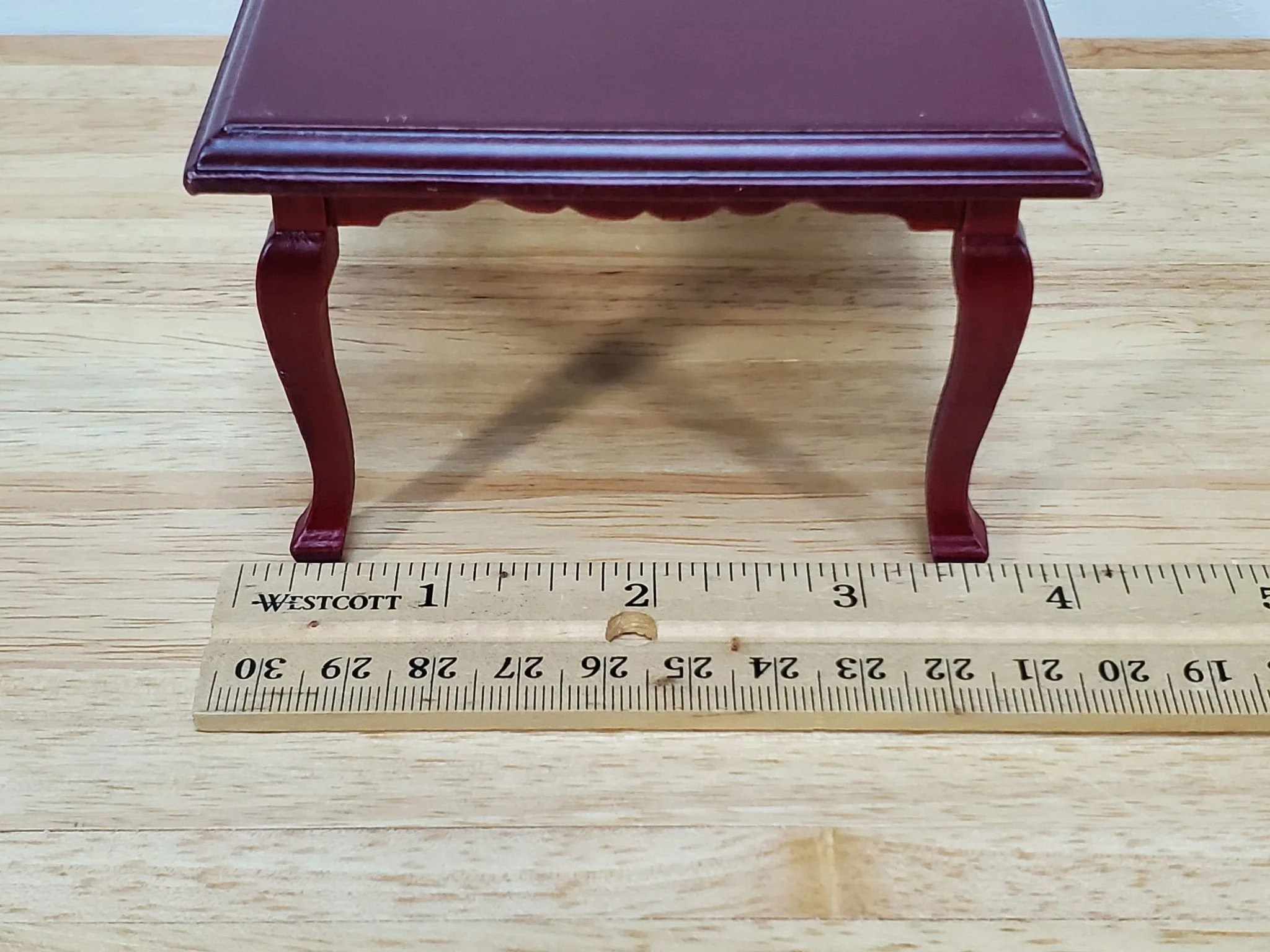Dollhouse Dining Room Table and 4 Chairs Mahogany Finish 1:12 Scale Miniature Furniture - Image 7