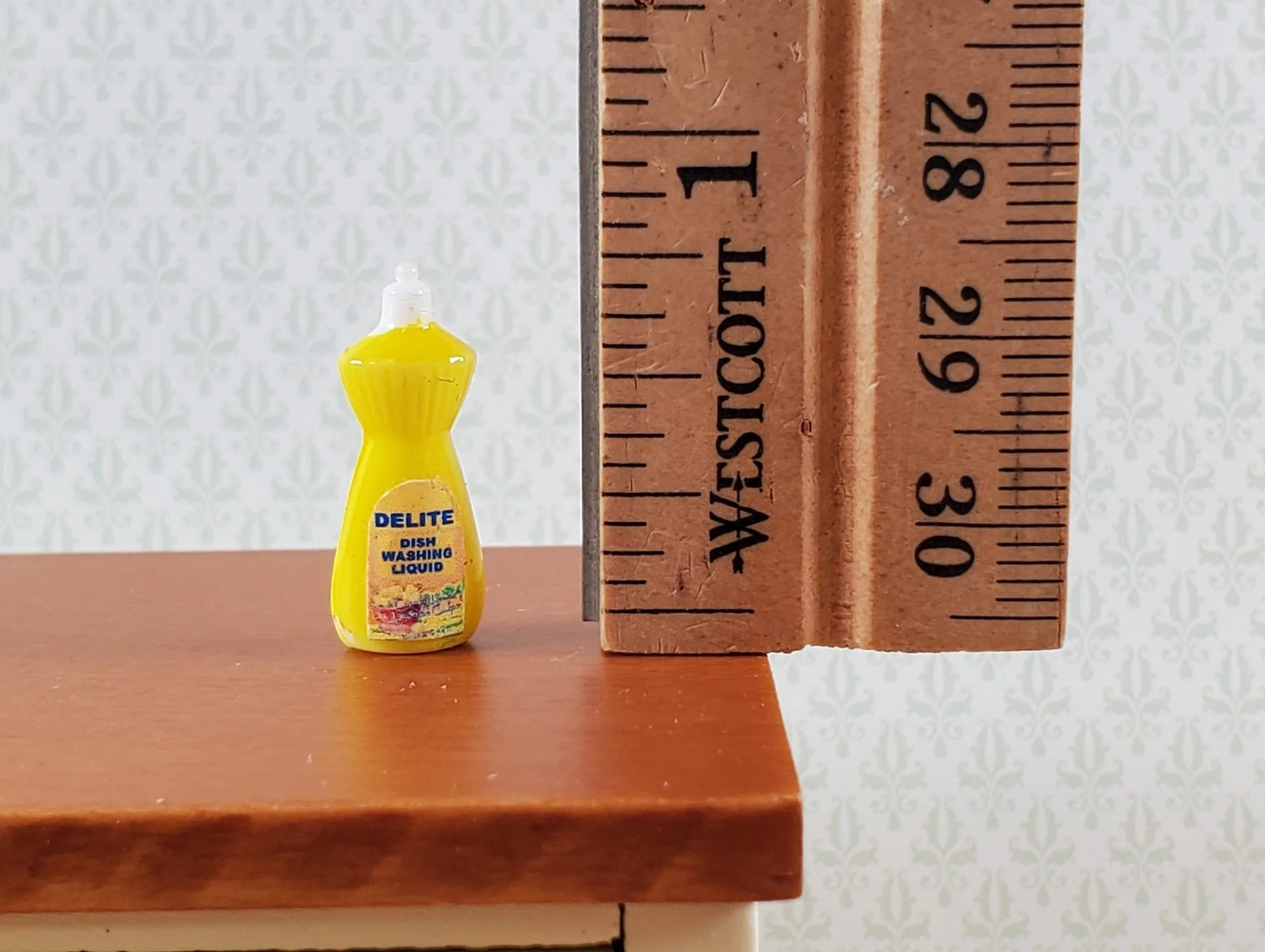Dollhouse Dish Soap Yellow Dishwashing Bottle 1:12 Scale Miniature Kitchen - Image 3