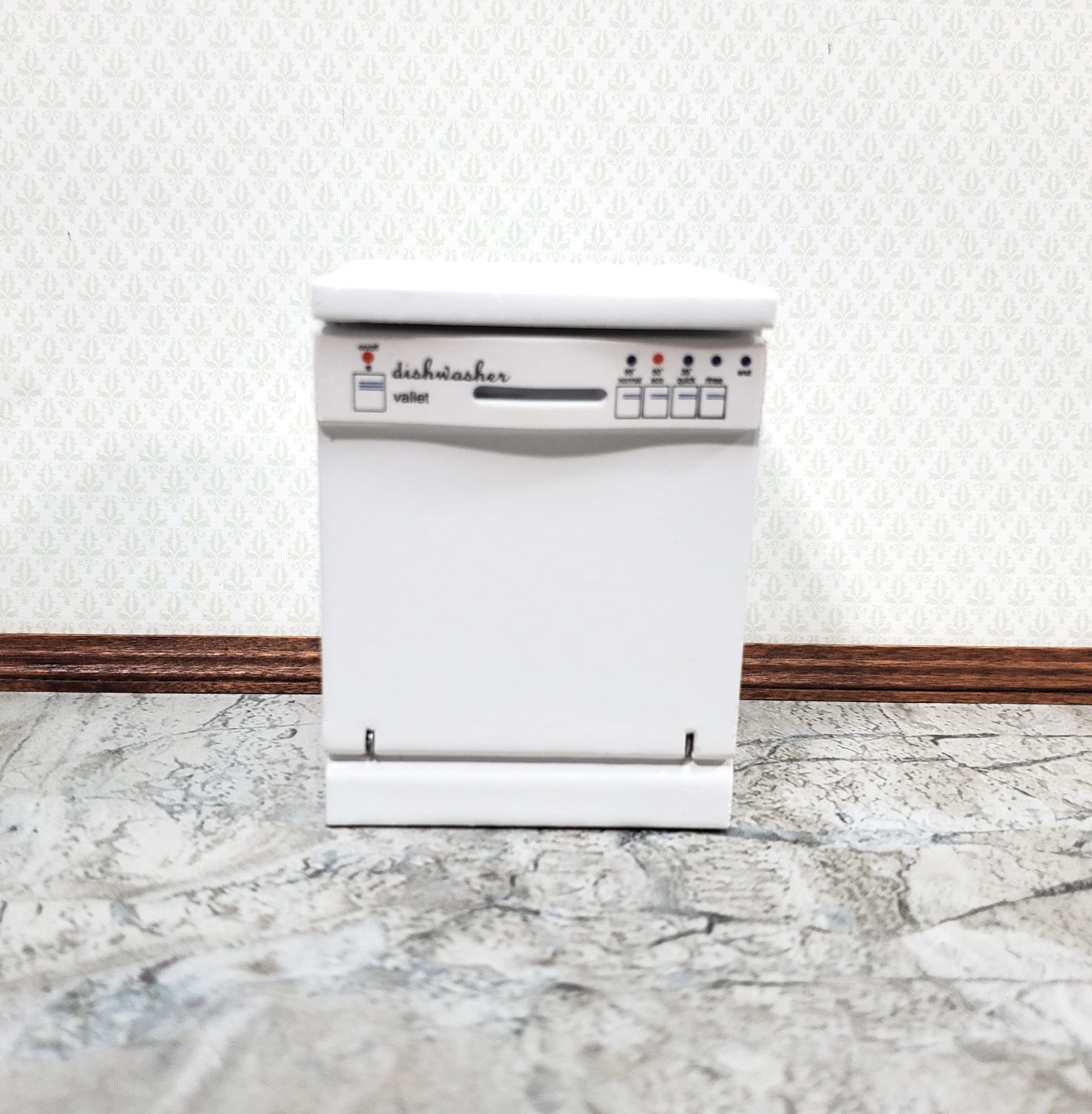 Dollhouse Dishwasher Modern Style Opens White 1:12 Scale Miniature - Image 2
