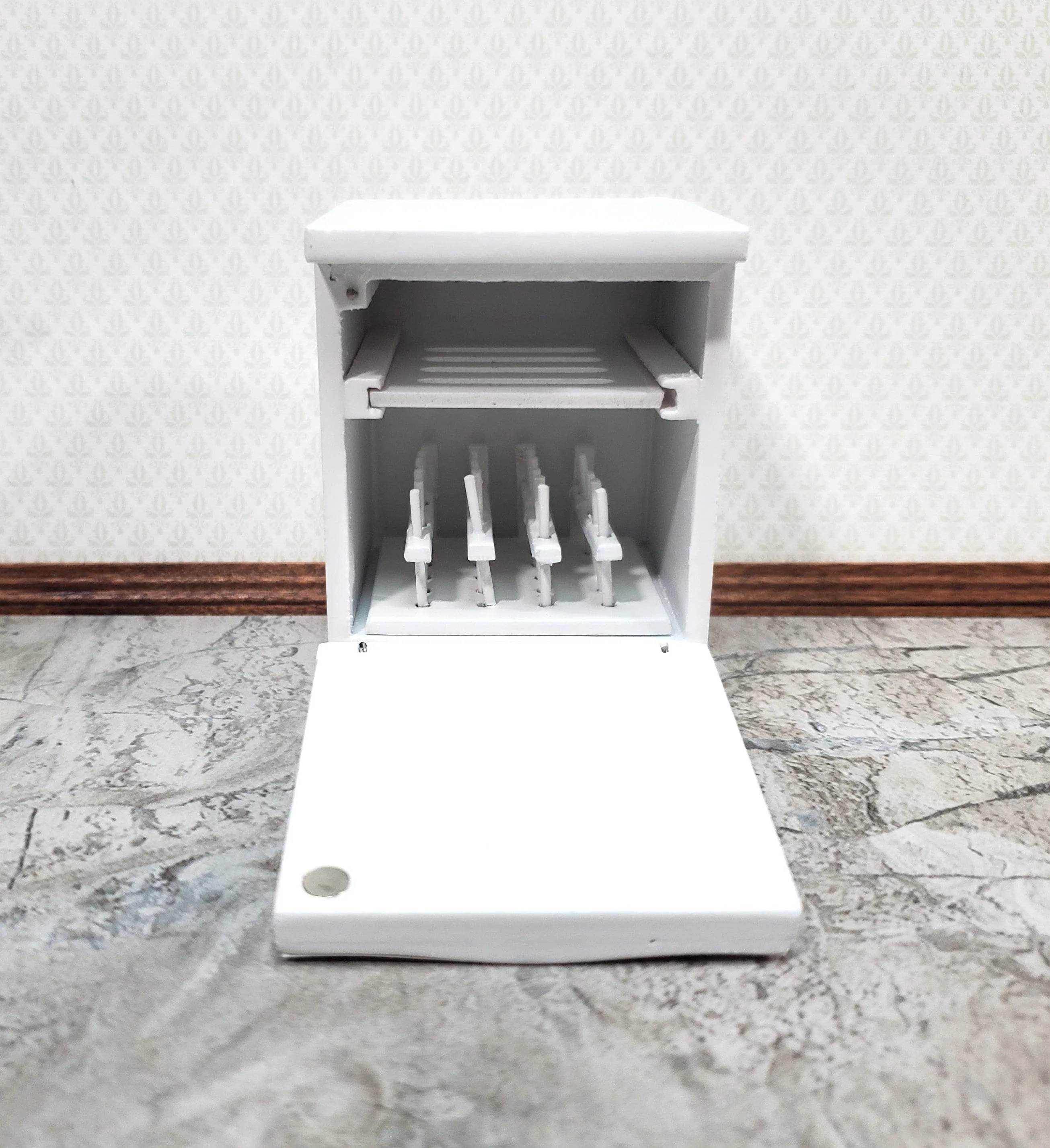 Dollhouse Dishwasher Modern Style Opens White 1:12 Scale Miniature - Image 3