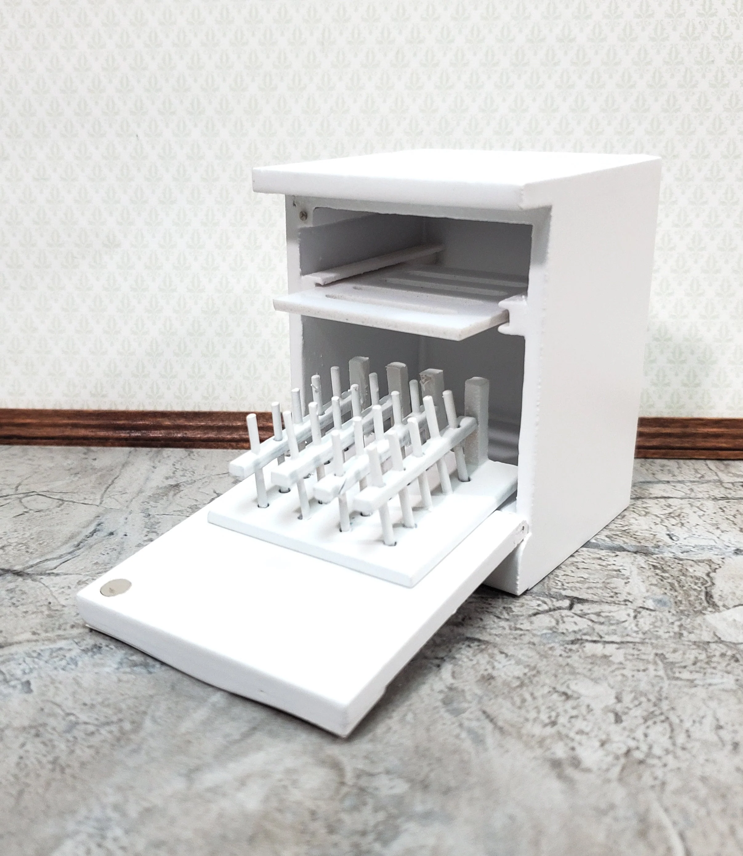 Dollhouse Dishwasher Modern Style Opens White 1:12 Scale Miniature - Image 4