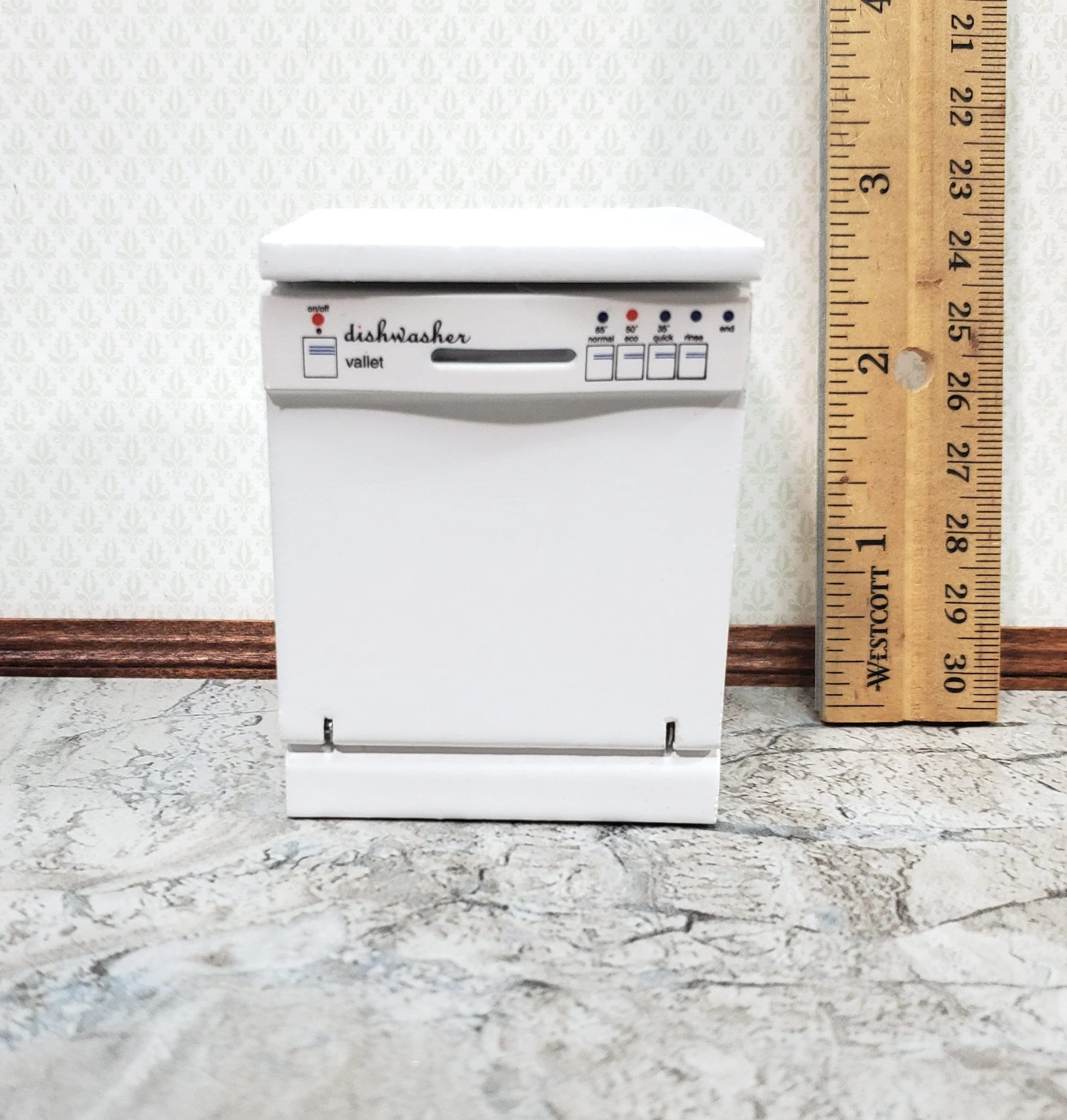Dollhouse Dishwasher Modern Style Opens White 1:12 Scale Miniature - Image 5