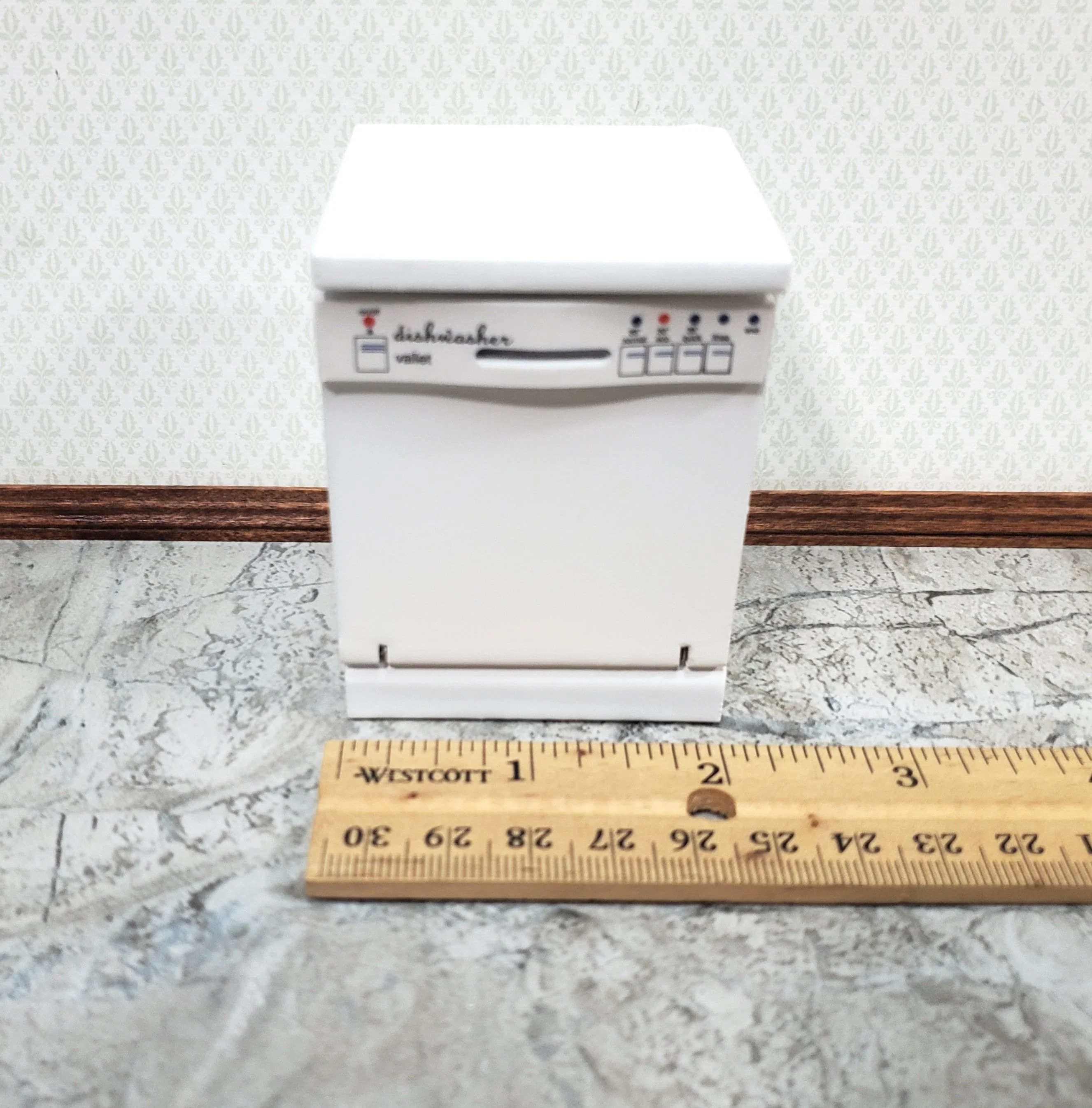 Dollhouse Dishwasher Modern Style Opens White 1:12 Scale Miniature - Image 6