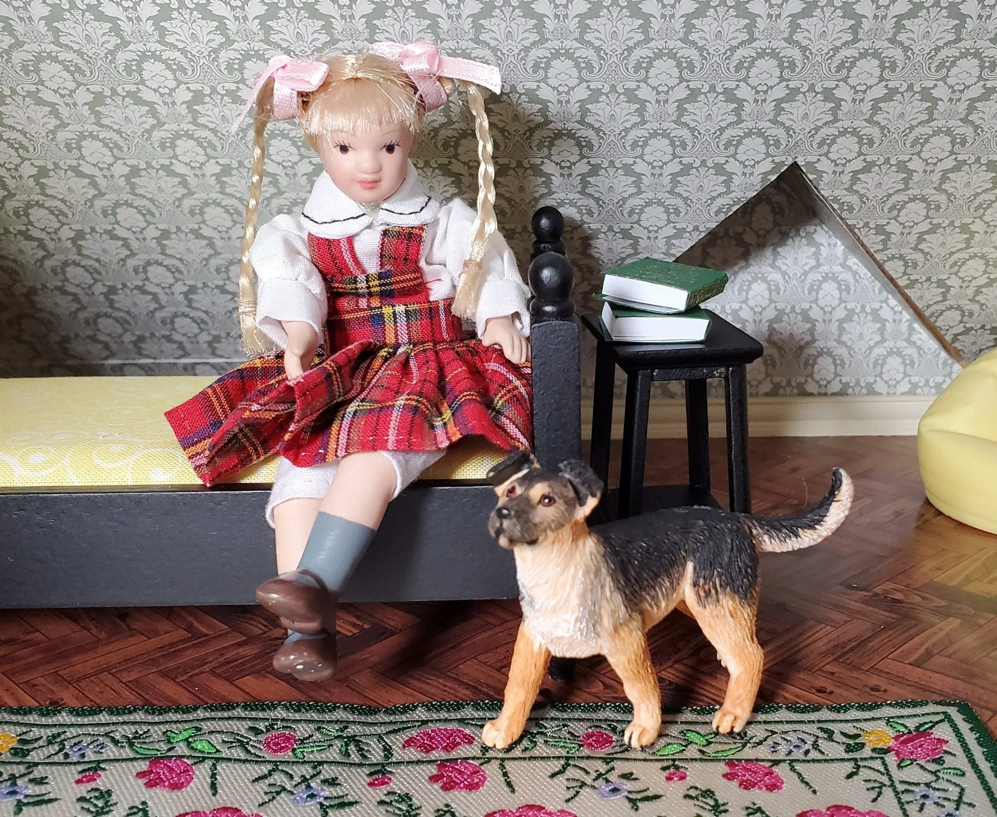 Dollhouse Dog Shepherd Mixed Breed Pet Standing 1:12 Scale Miniature Animal - Image 3