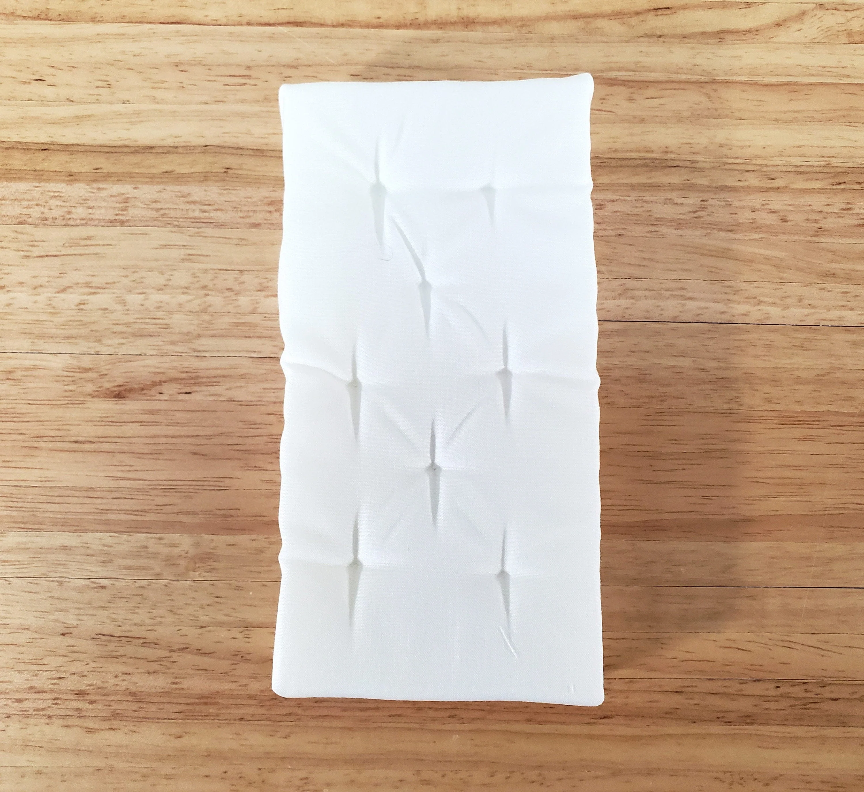 Dollhouse Doll Twin Mattress White Tufted 1:12 Scale Miniature Bedroom 6" Long