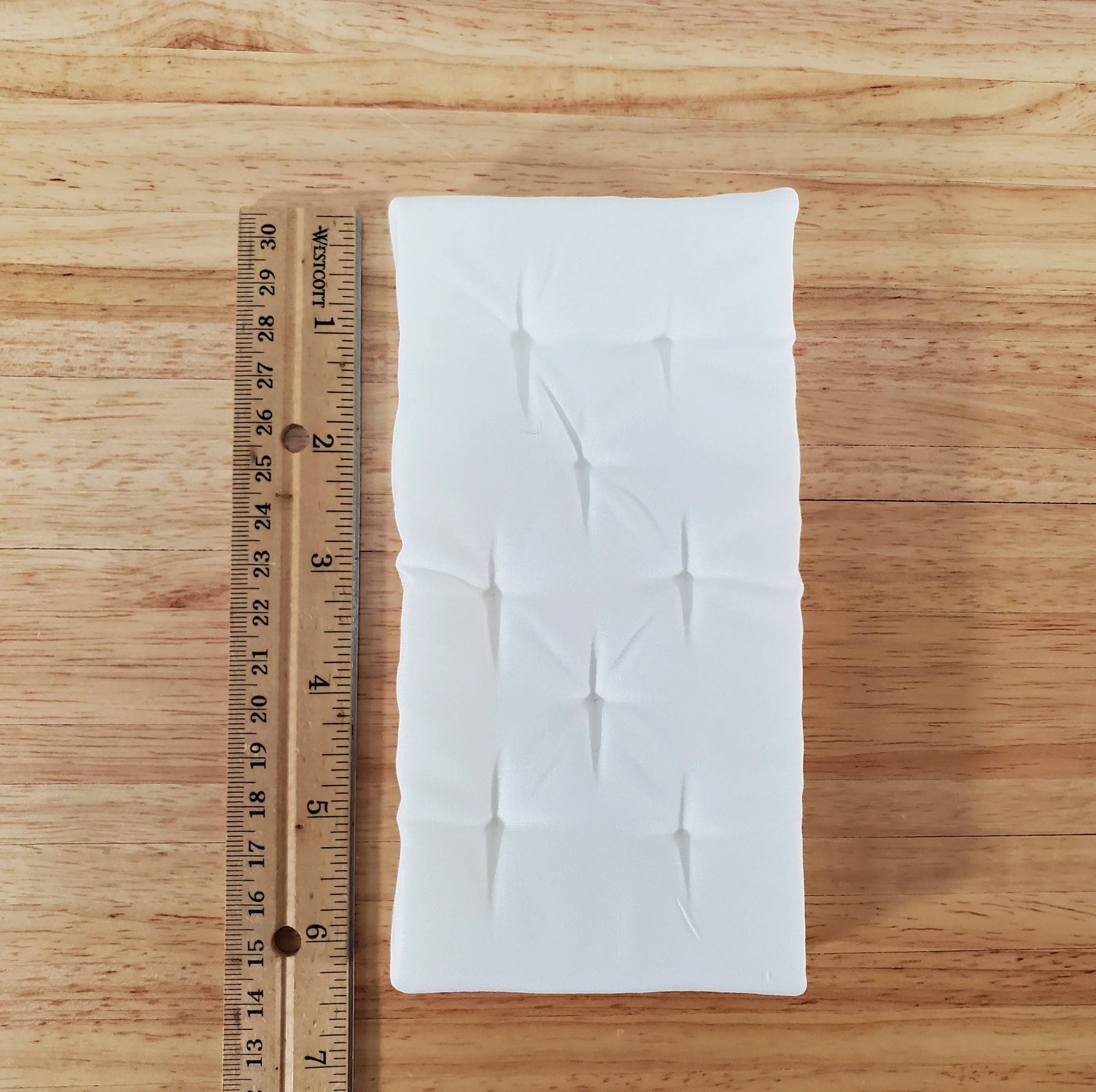 Dollhouse Doll Twin Mattress White Tufted 1:12 Scale Miniature Bedroom 6" Long - Image 3