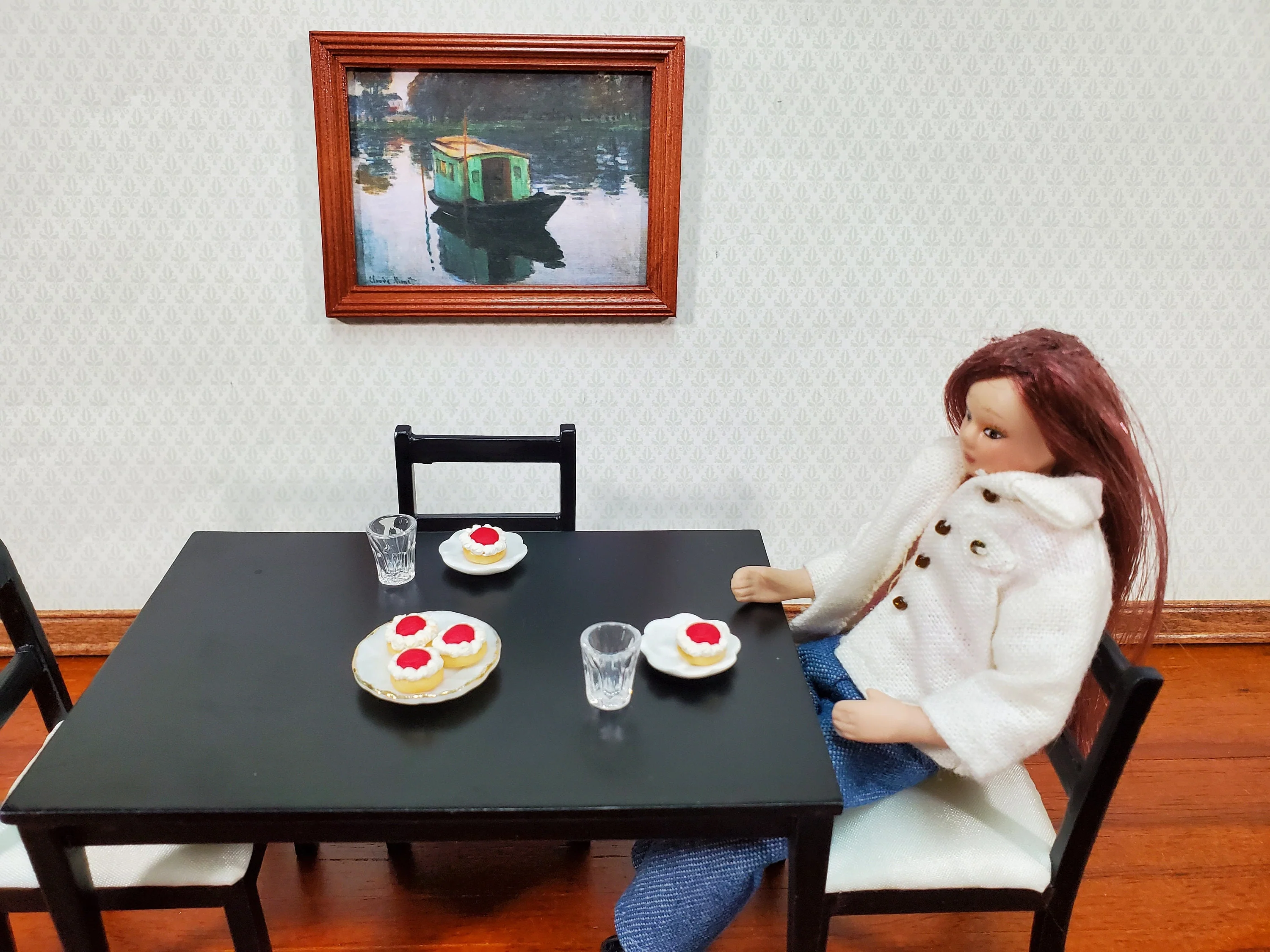 Dollhouse Donuts Pastries x5 Cherry Whipped Cream 1:12 Scale Miniature Food Dessert Bakery - Image 3