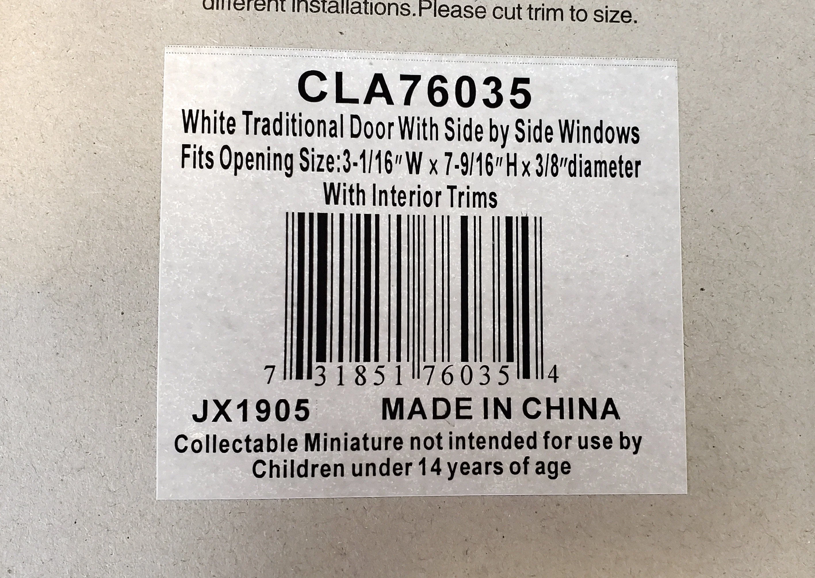 Dollhouse Door Exterior Front Door with Windows Finished White 1:12 Scale Miniature - Image 4