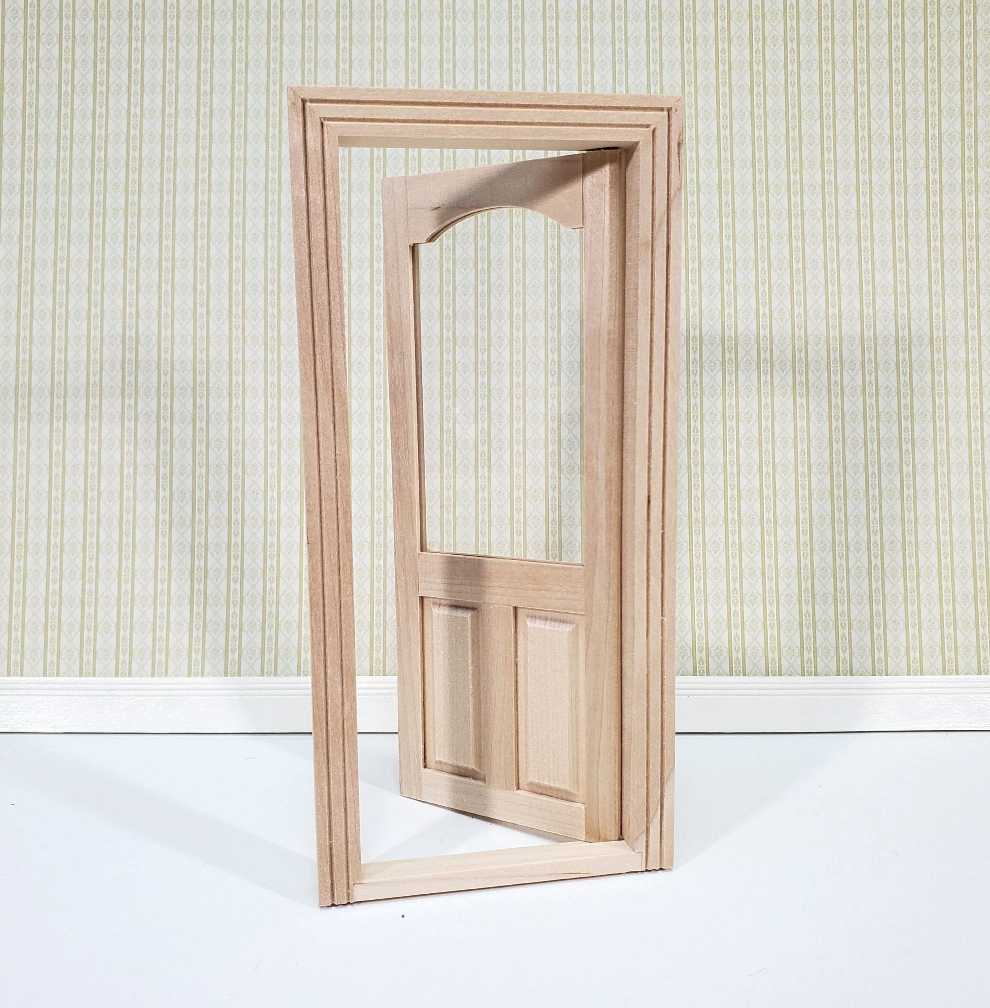 Dollhouse Door Interior or Exterior with Arched Window 1:12 Scale Miniature - Image 5
