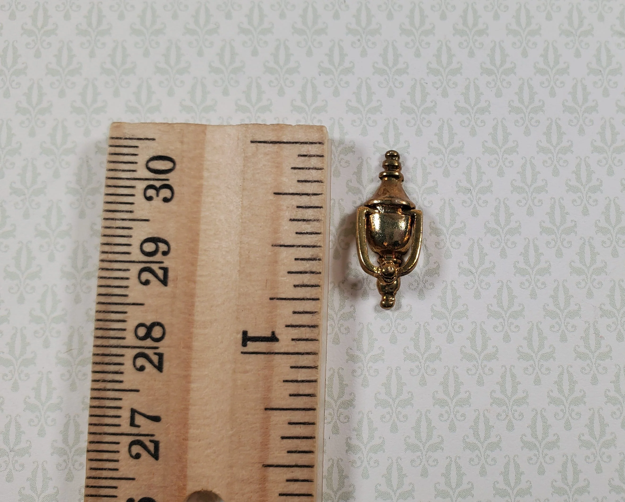 Dollhouse Door Knocker Movable Gold Brass Metal 1:12 Scale Miniature - Image 4