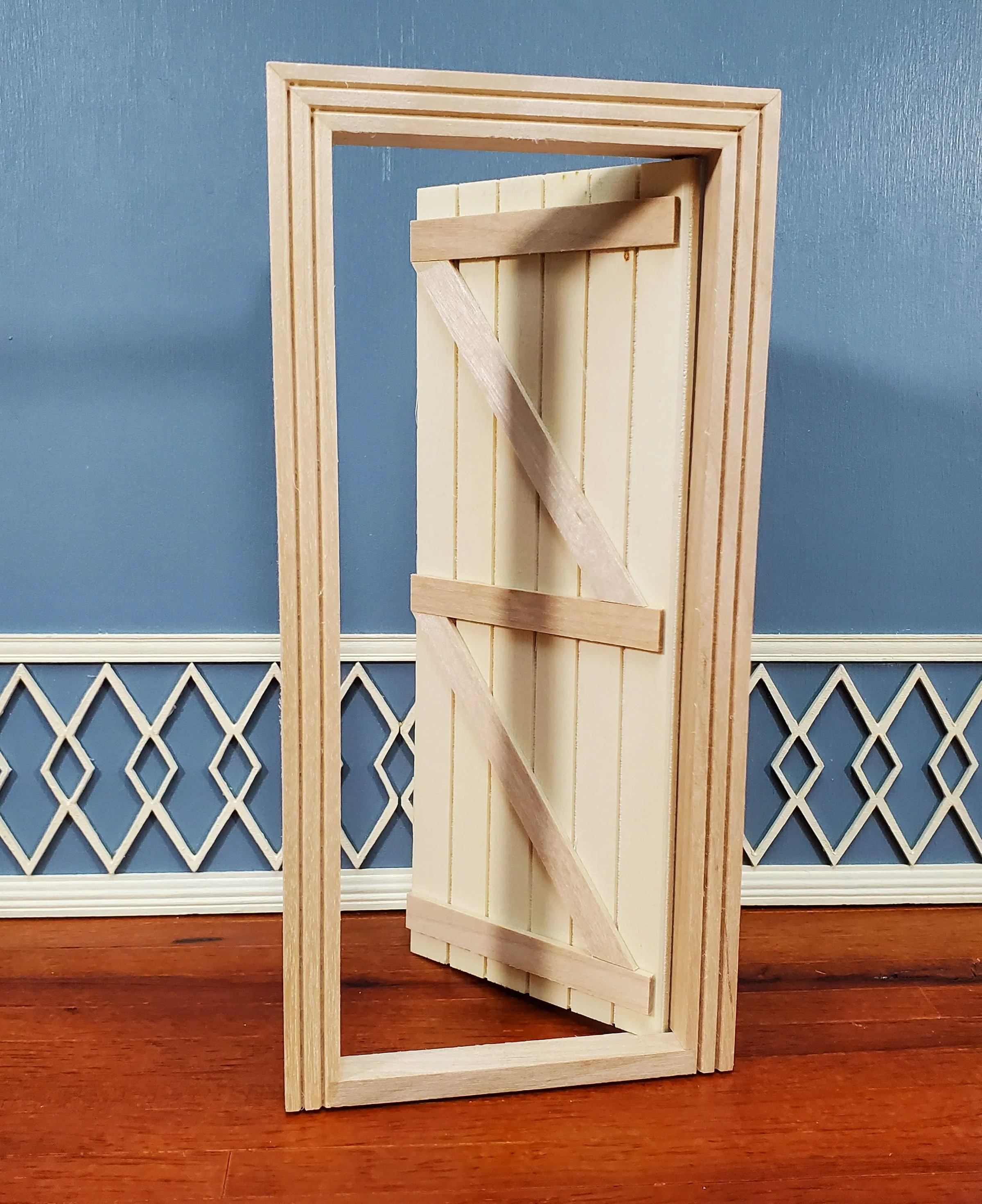 Dollhouse Door Ledged & Braced Farm House Style Exterior 1:12 Scale Miniature - Image 2