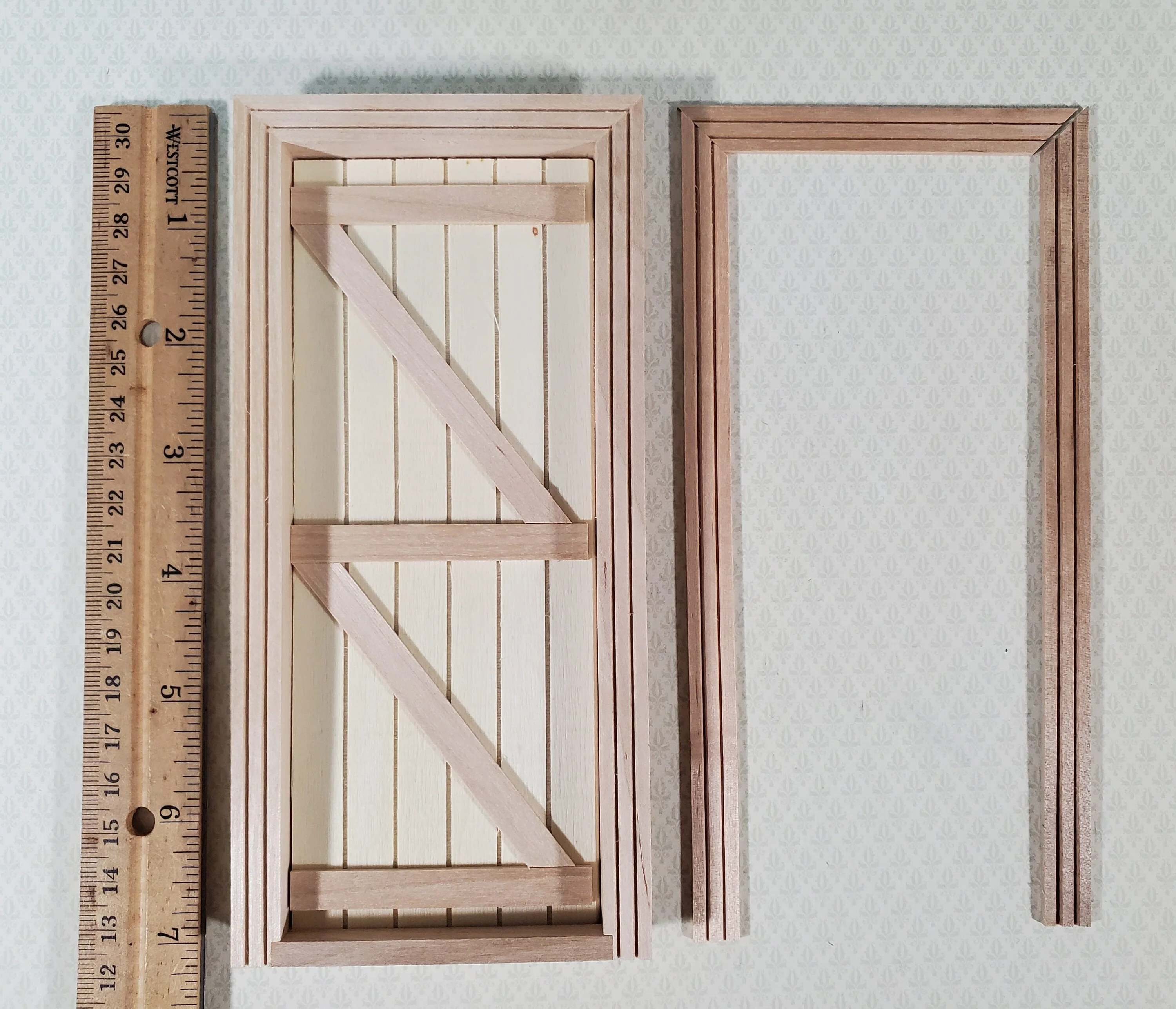 Dollhouse Door Ledged & Braced Farm House Style Exterior 1:12 Scale Miniature - Image 4