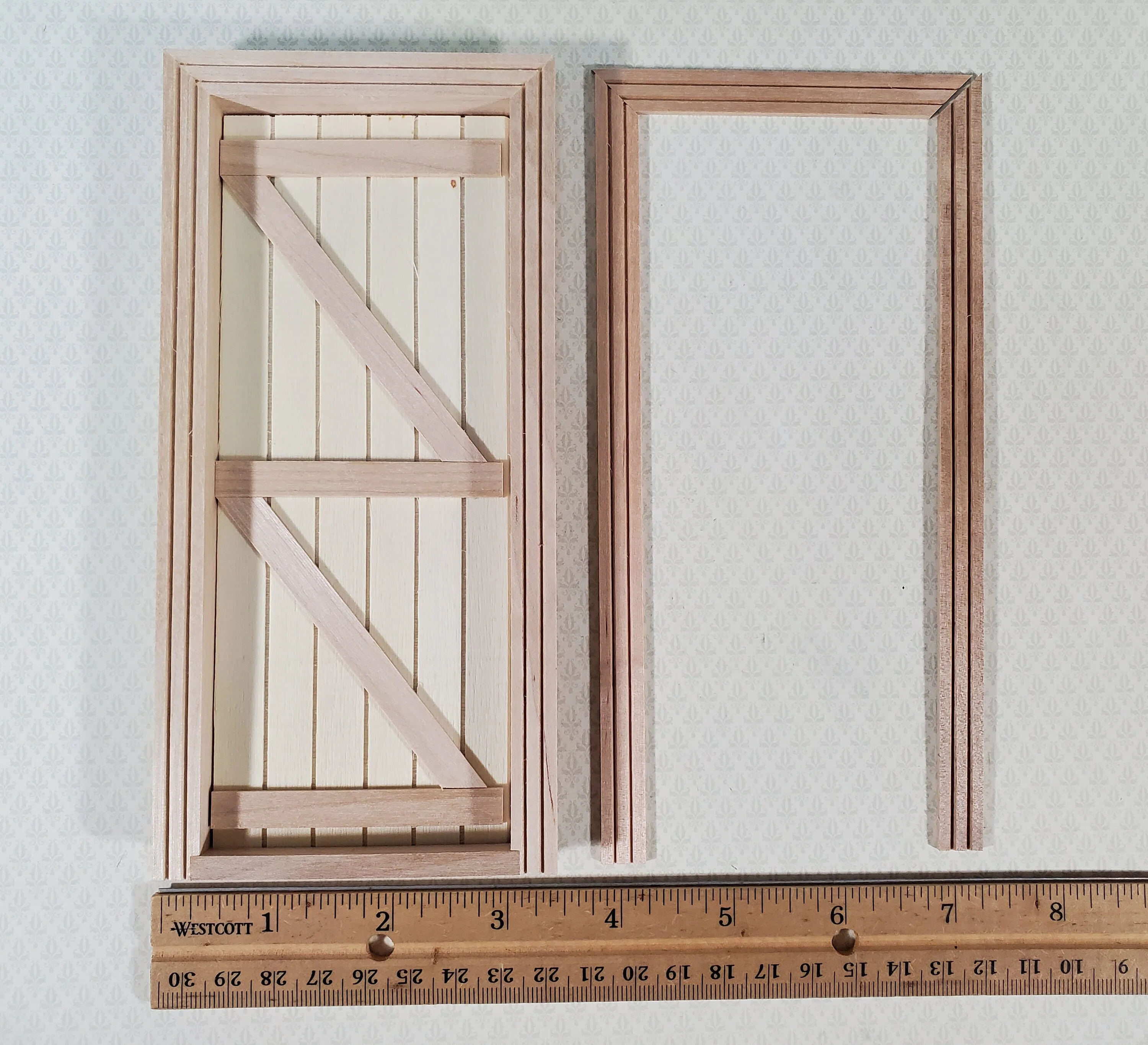 Dollhouse Door Ledged & Braced Farm House Style Exterior 1:12 Scale Miniature - Image 5