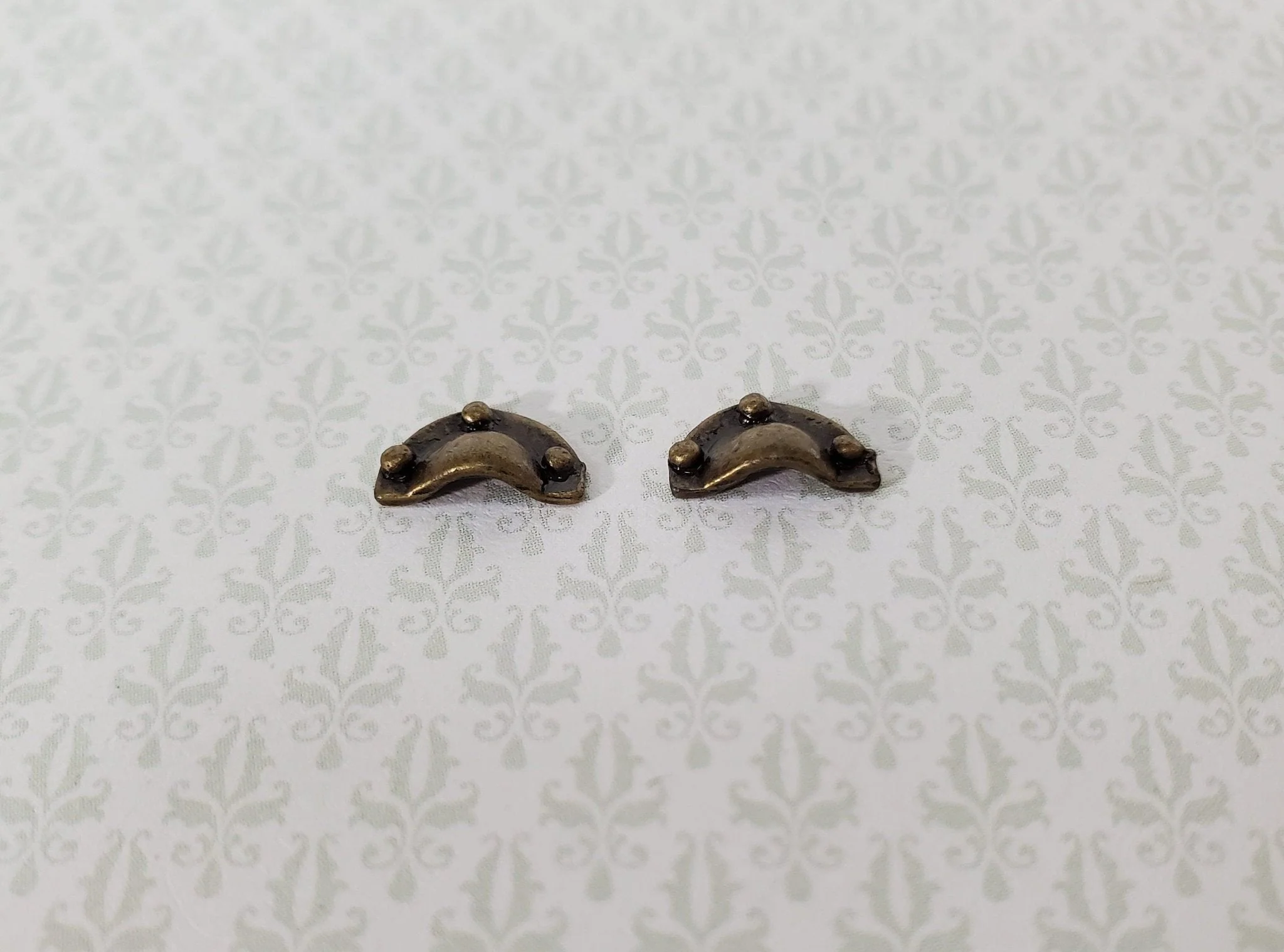 Dollhouse Drawer Pulls Craftsman Cup Style x2 Antique Bronze Finish 1:12 Scale S3024 - Image 2