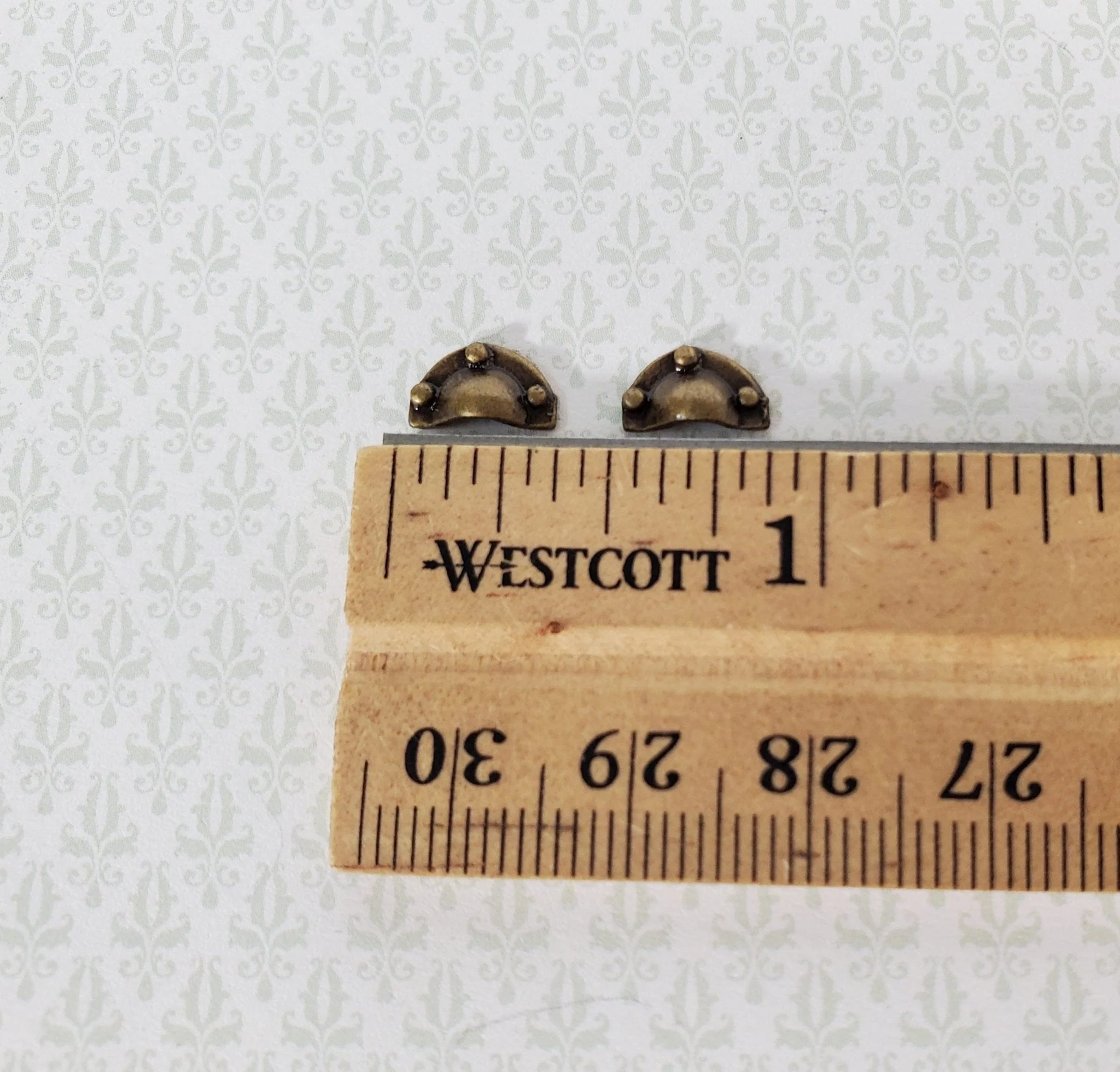 Dollhouse Drawer Pulls Craftsman Cup Style x2 Antique Bronze Finish 1:12 Scale S3024 - Image 3
