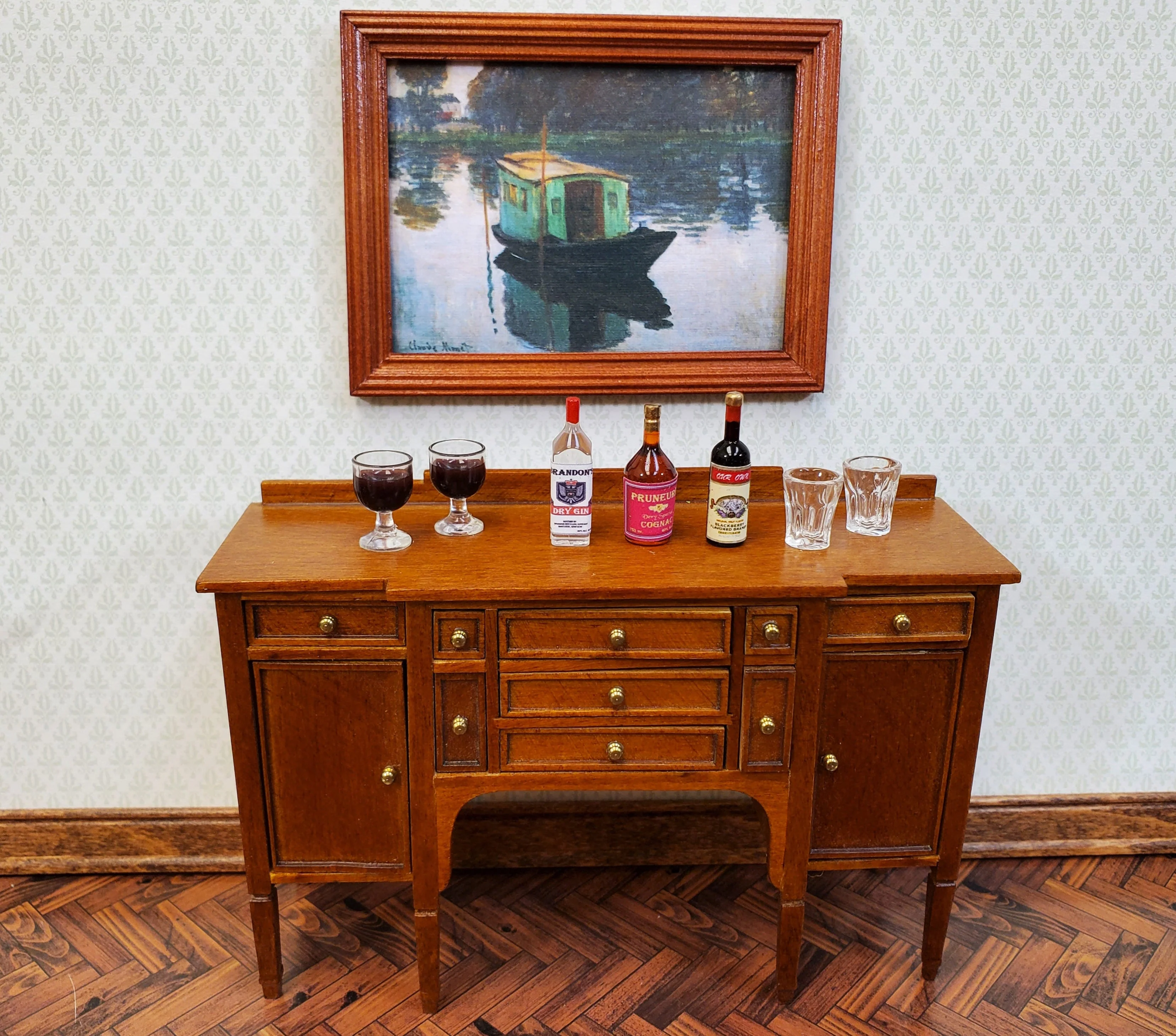 Dollhouse Drinks Gin Cognac Brandy Bottles Tiny 1:12 Scale Drinks Booze - Image 2