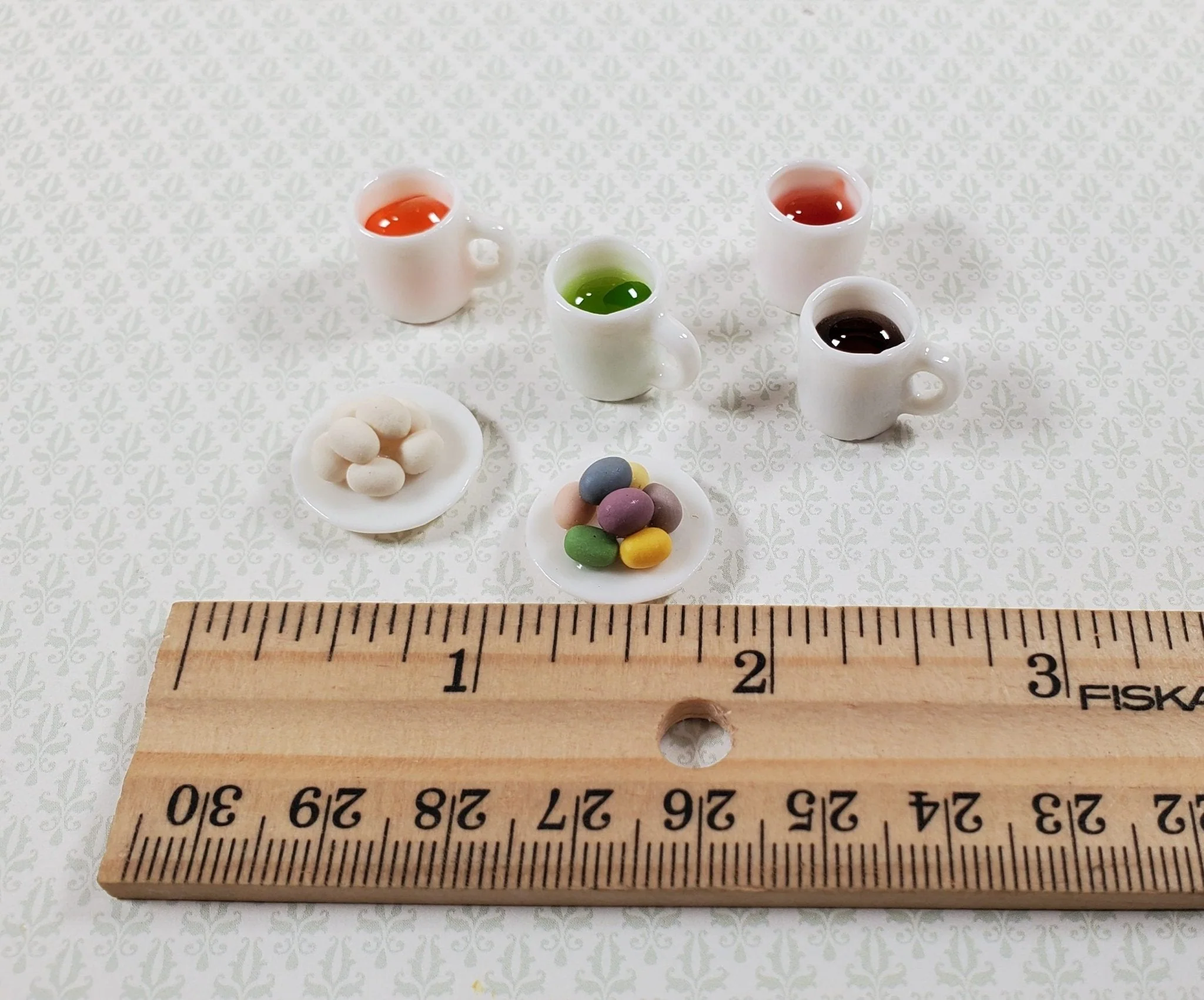 Dollhouse Easter Egg Dyeing Set with Mugs with "Dye" 1:12 Scale Miniature Dollhouse Accessories - Image 3