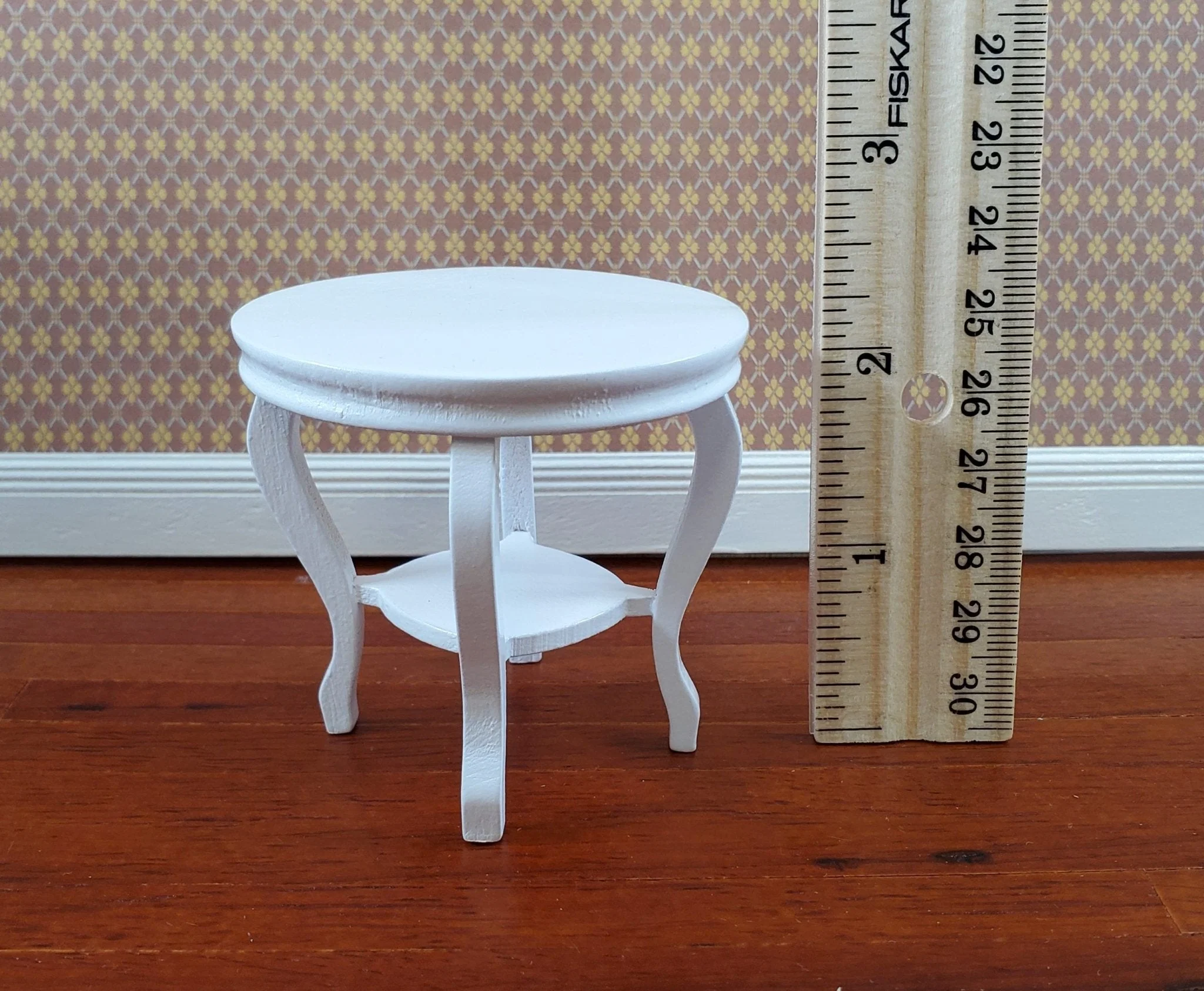 Dollhouse End or Side Table Small Round WHITE 1:12 Scale Miniature Furniture - Image 5