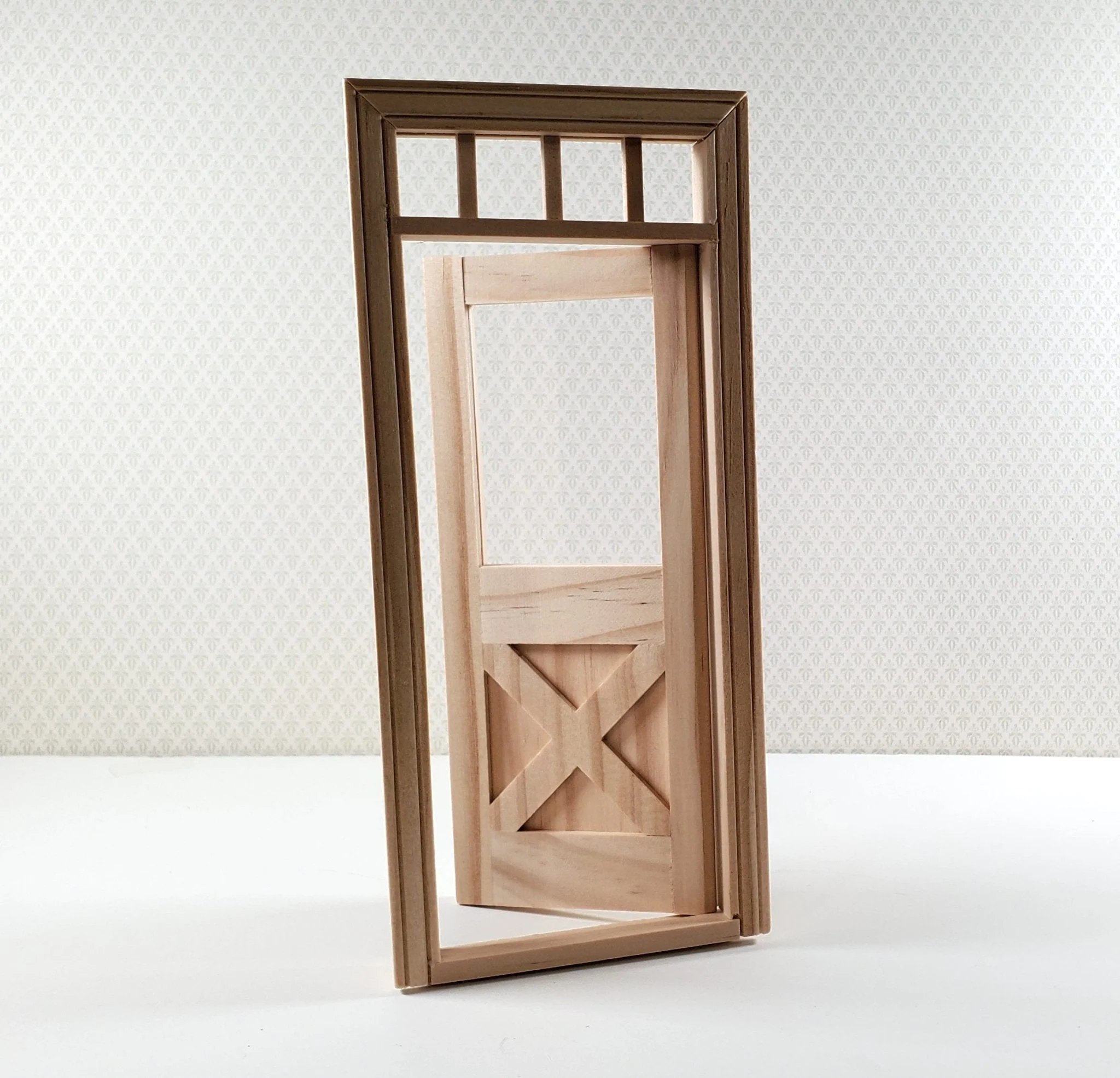 Dollhouse Exterior Door Crossbuck with Transom 1:12 Scale Houseworks #6012 - Image 3