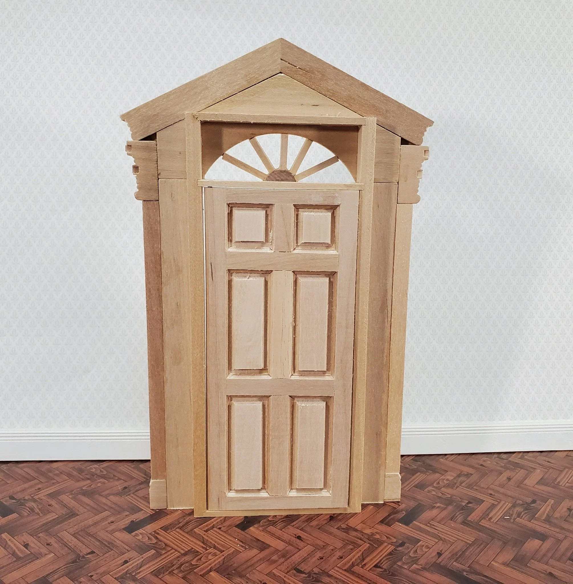 Dollhouse Exterior Door Large Fancy with Columns 1:12 Scale Miniature Fairy Door - Image 3