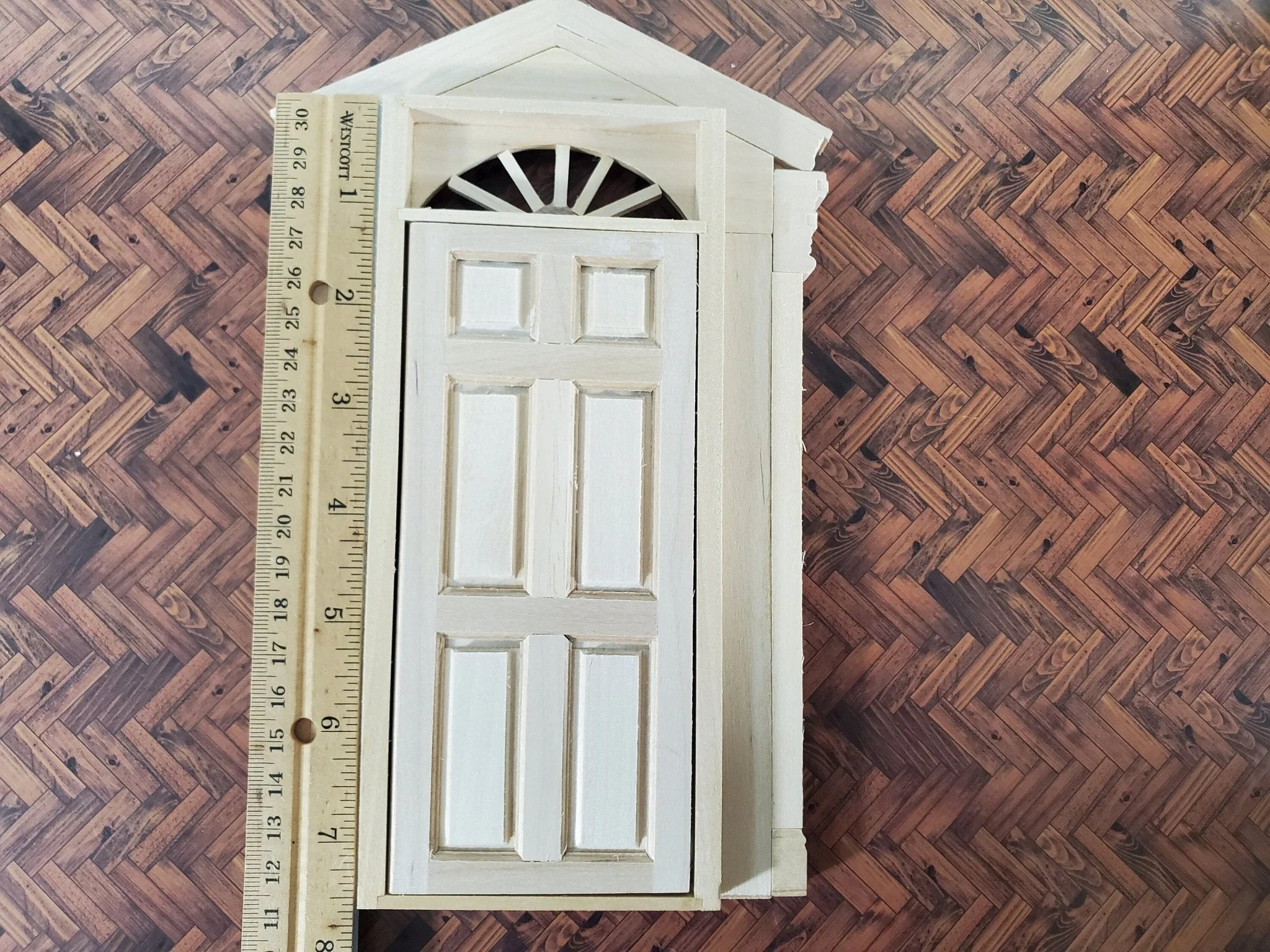 Dollhouse Exterior Door Large Fancy with Columns 1:12 Scale Miniature Fairy Door - Image 7