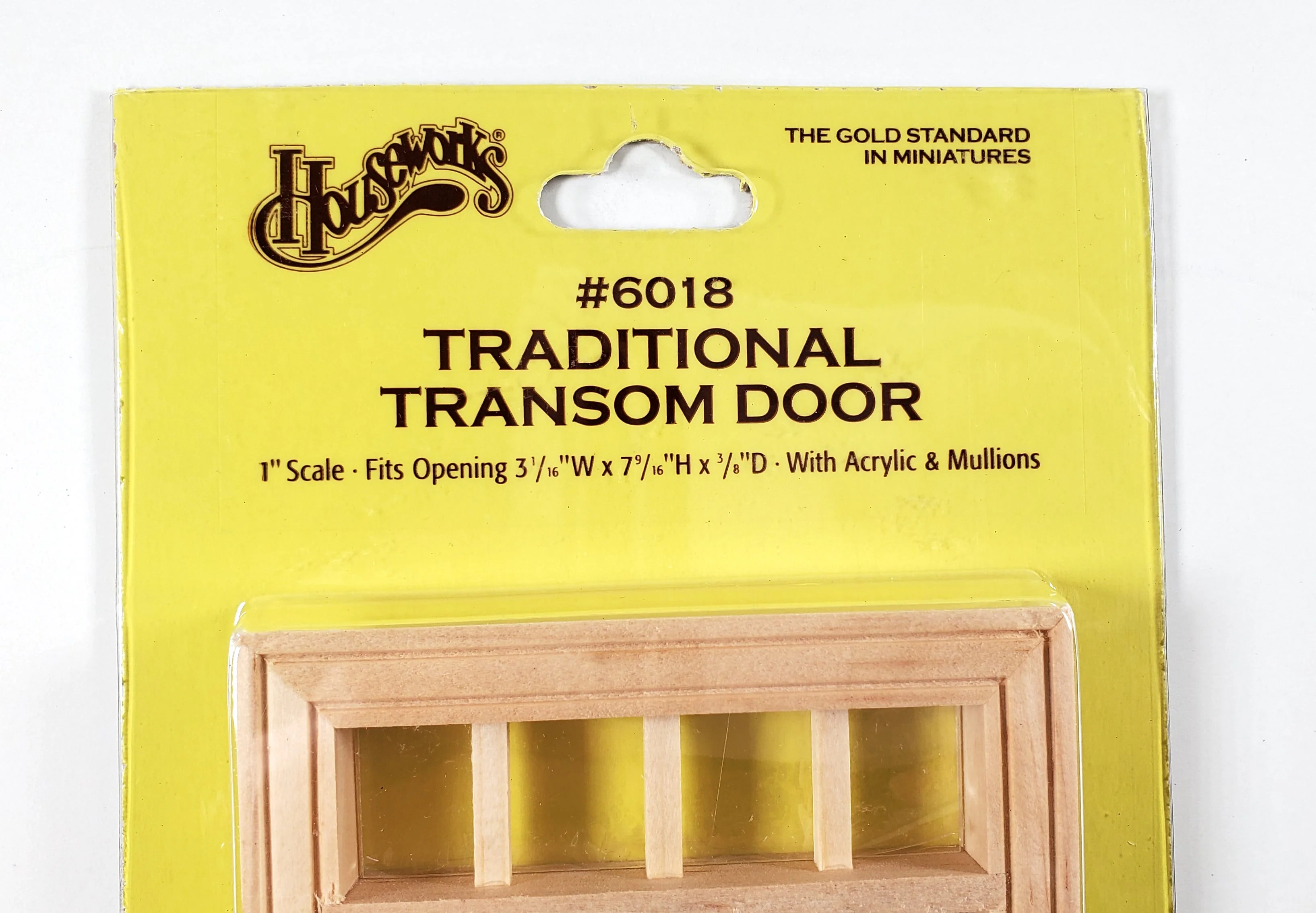Dollhouse Exterior Door with Transom Window 1:12 Scale Houseworks #6018 - Image 5