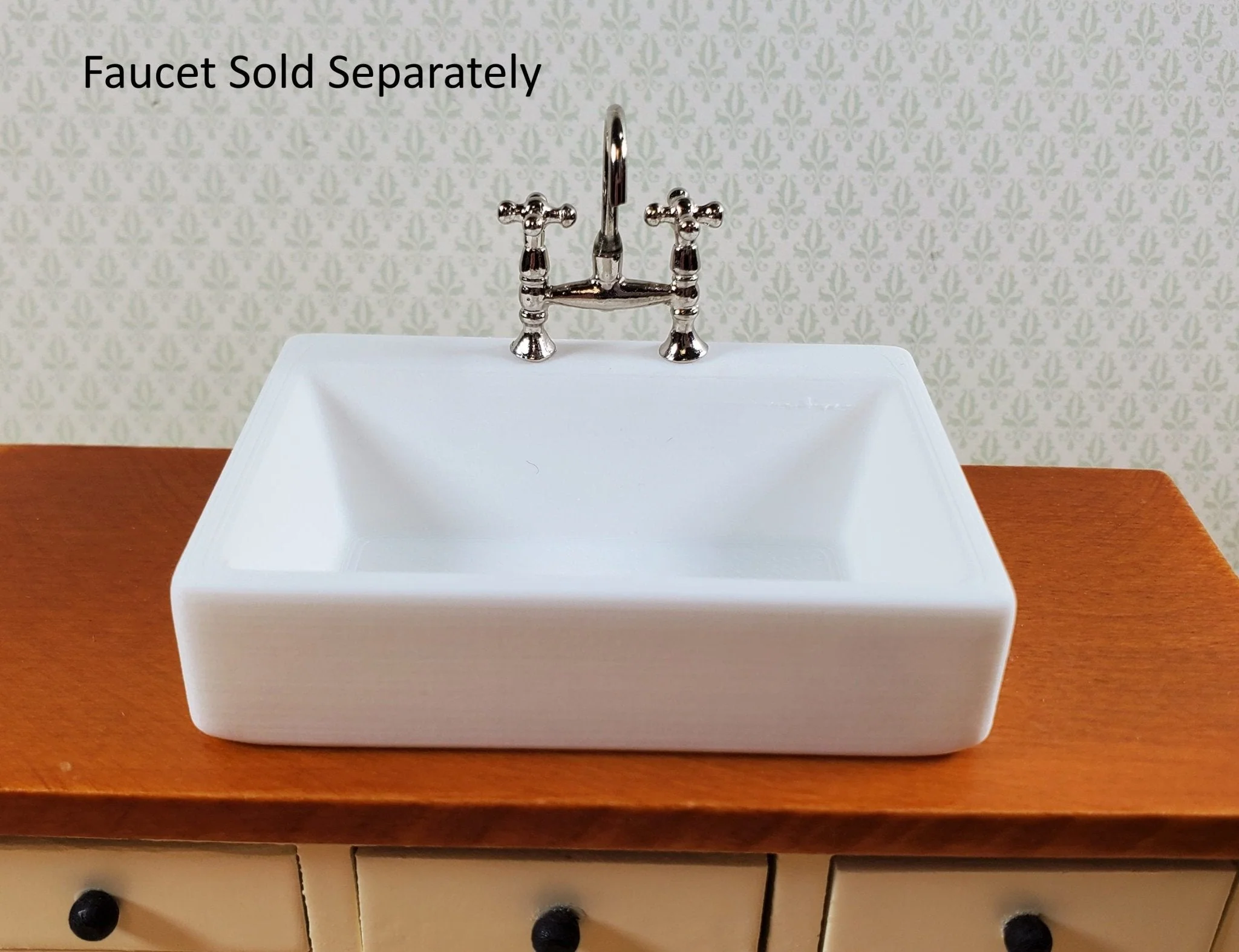 Dollhouse Farmhouse Sink Belfast Butler Style All White 1:12 Scale Miniature - Image 3