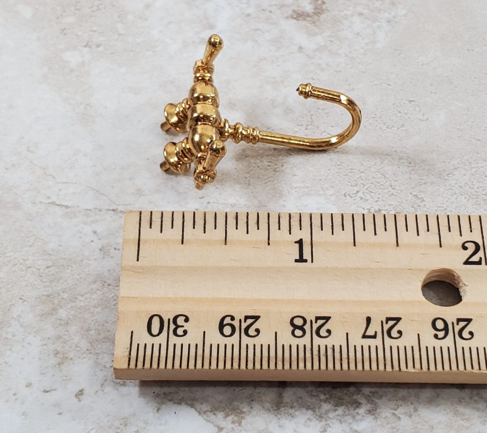 Dollhouse Faucet for Miniature Bathtubs 1:12 Scale Antique Gold Bathrooms - Image 6