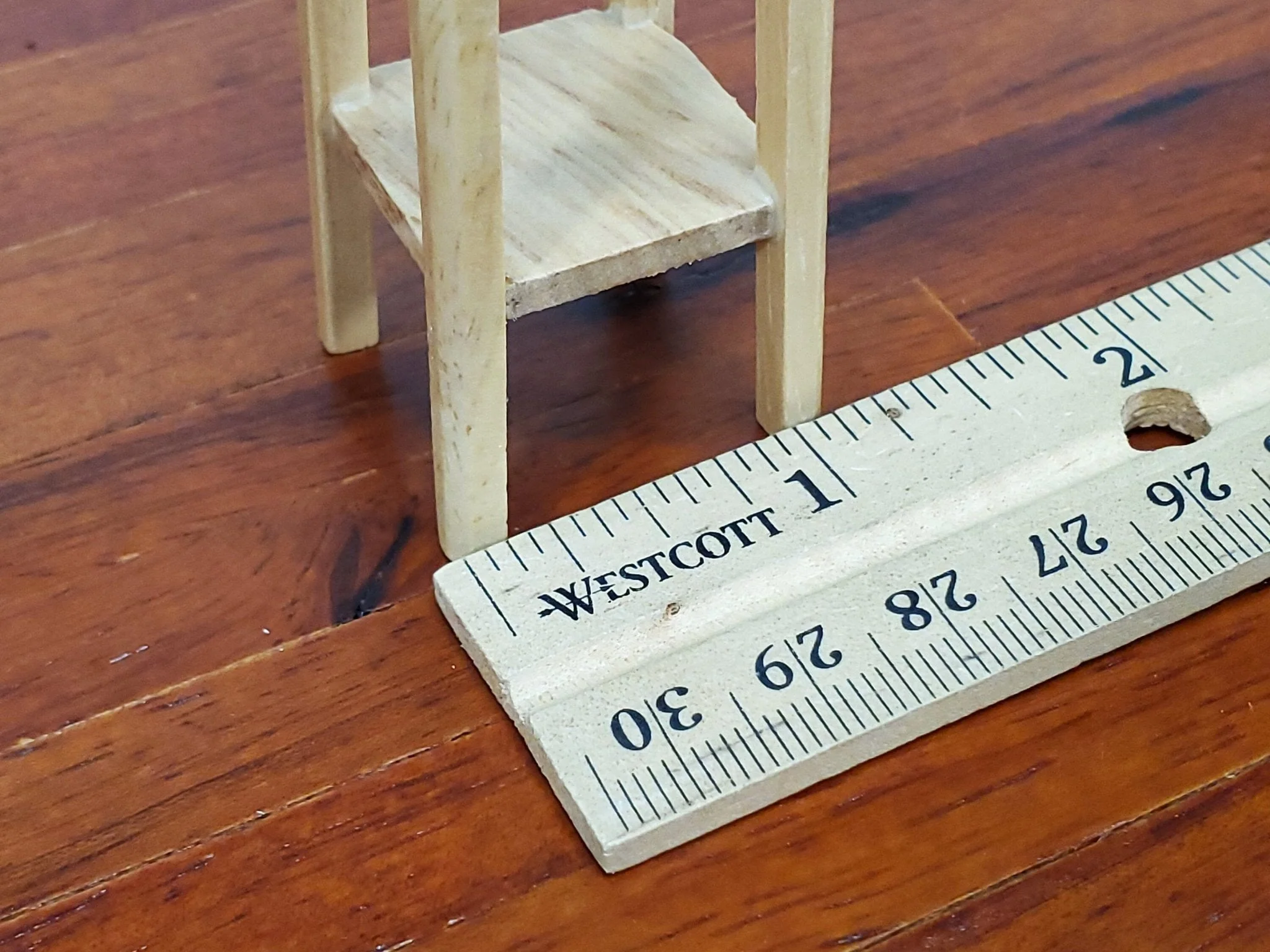 Dollhouse Fern or Plant Stand Tall Wood Light Oak Finish 1:12 Scale Miniature Furniture - Image 6