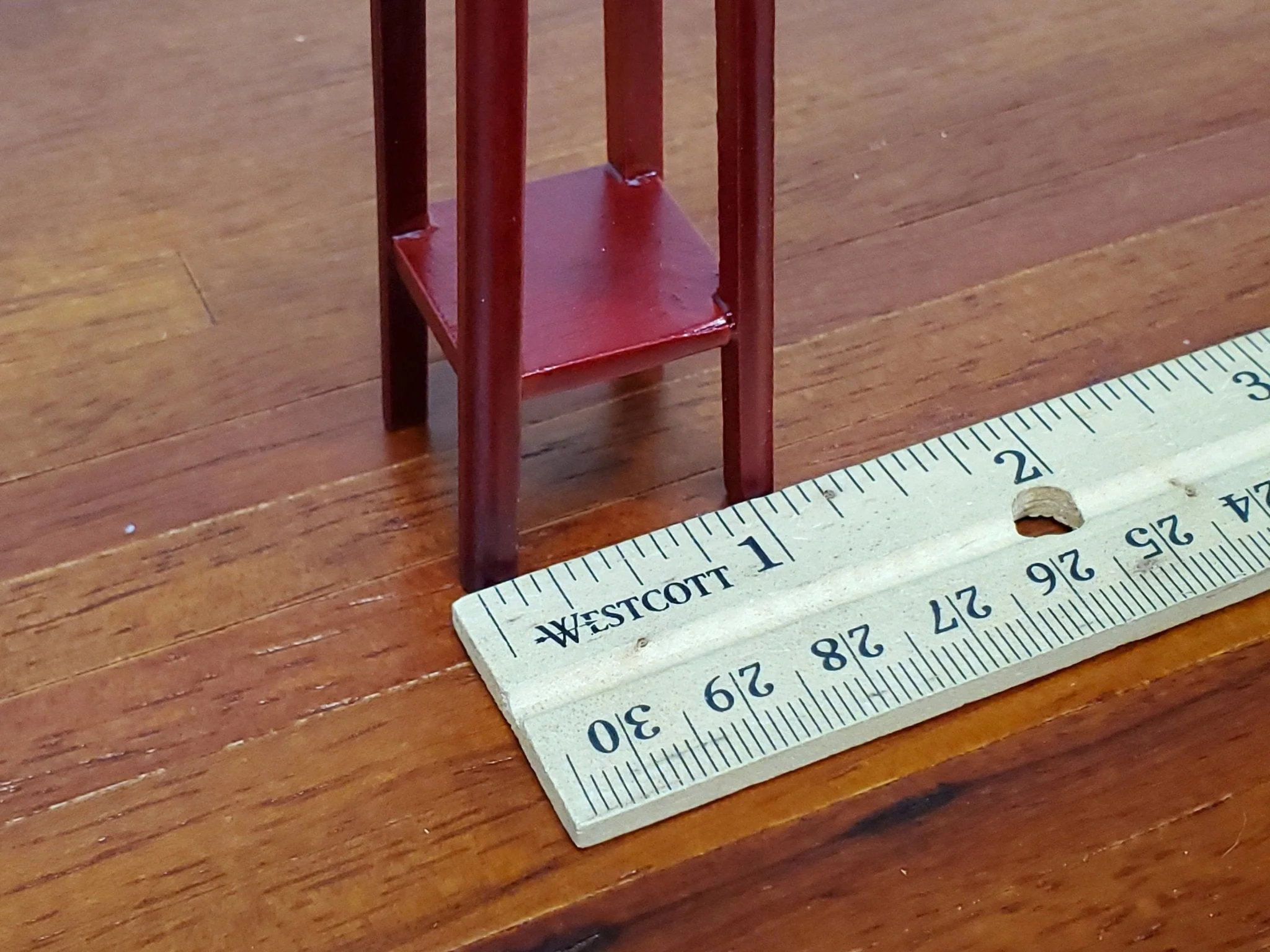 Dollhouse Fern or Plant Stand Tall Wood Mahogany Finish 1:12 Scale Miniature Furniture - Image 6