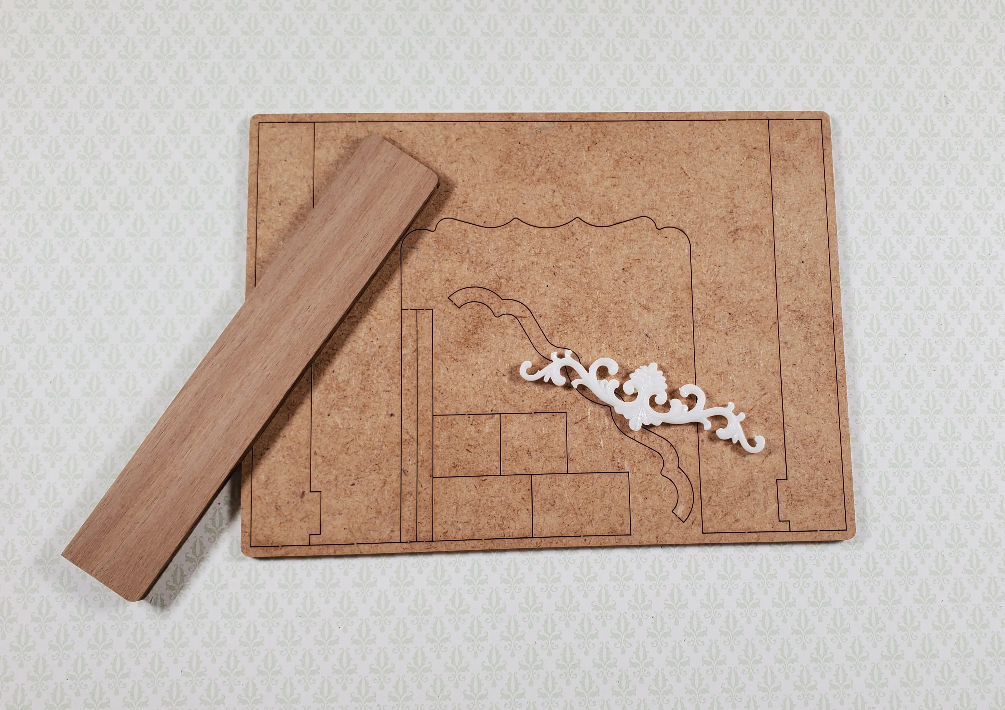 Dollhouse Fireplace Kit DIY 1:12 Scale Miniature Furniture - Image 2