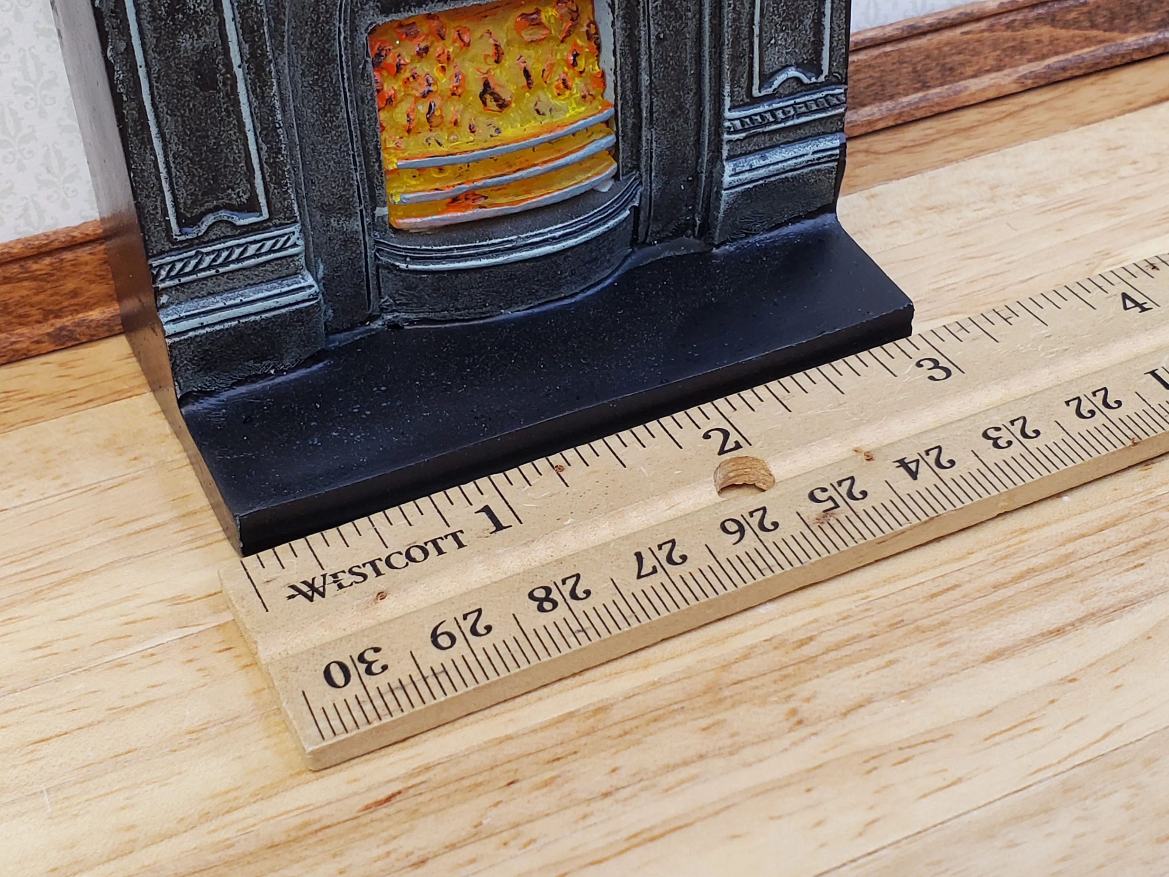 Dollhouse Fireplace with "Lit" Fire Victorian Style 1:12 Scale Miniature Furniture - Image 7