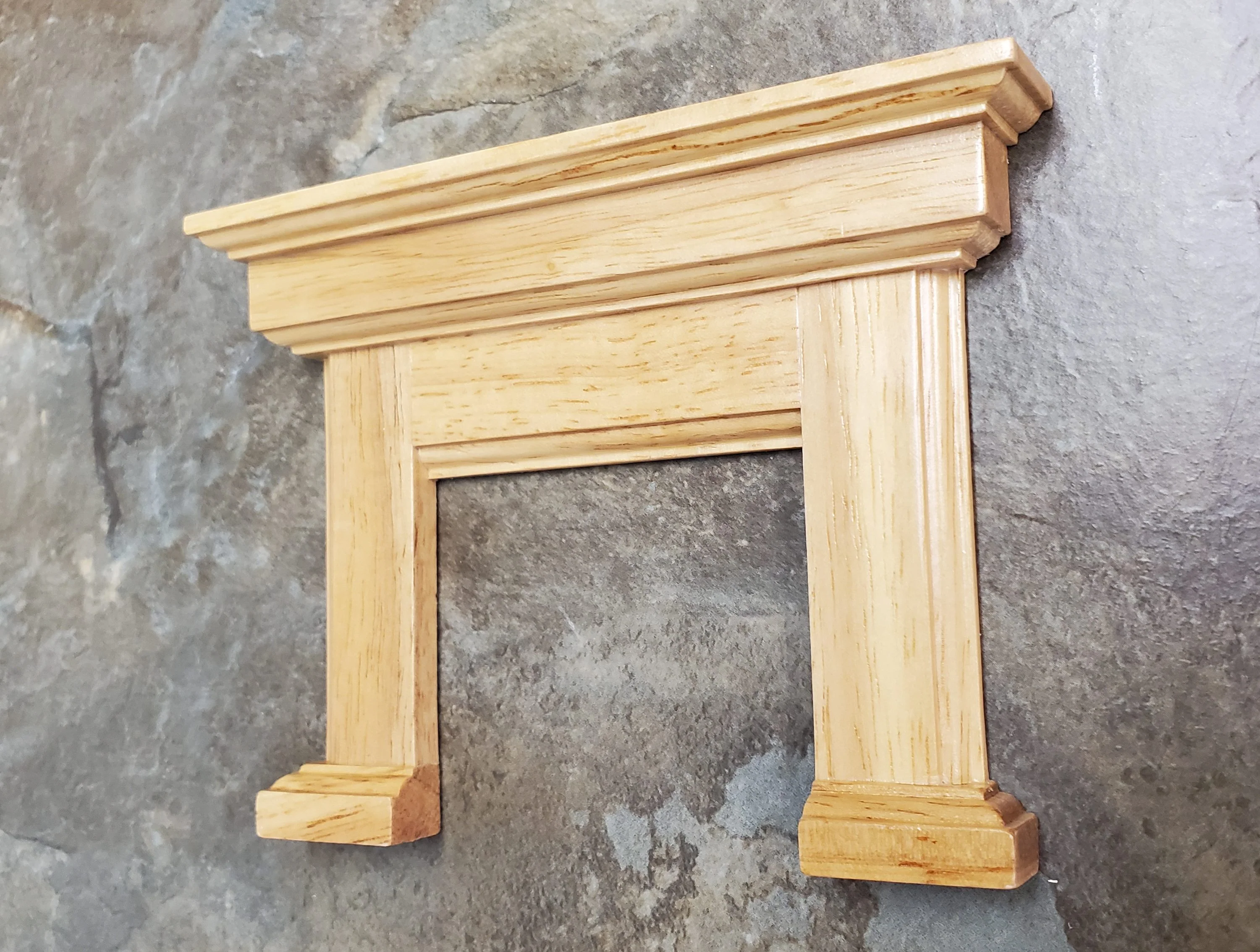 Dollhouse Fireplace Wood Surround Light Oak Finish 1:12 Scale Furniture - Image 2