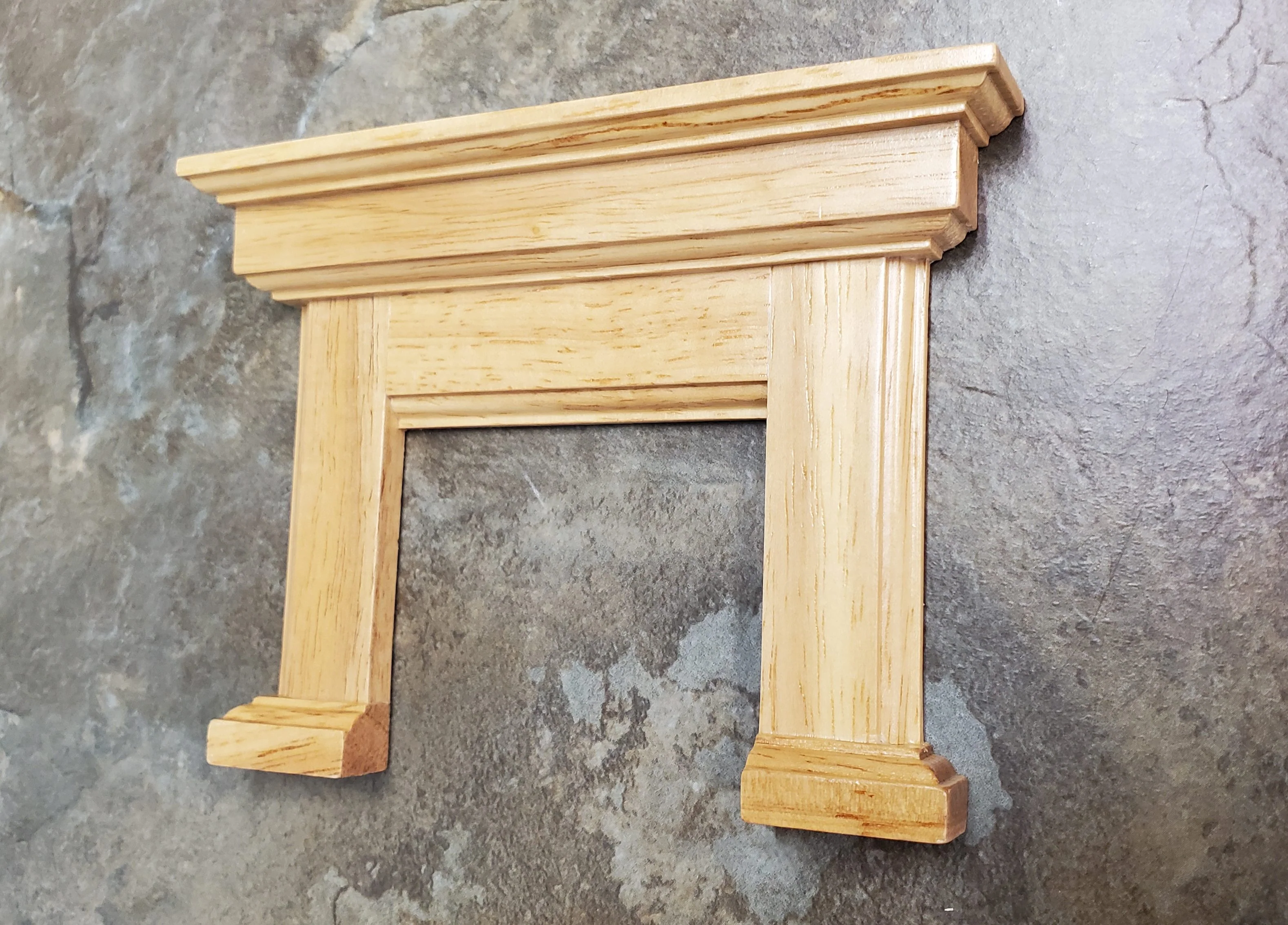 Dollhouse Fireplace Wood Surround Light Oak Finish 1:12 Scale Furniture - Image 3