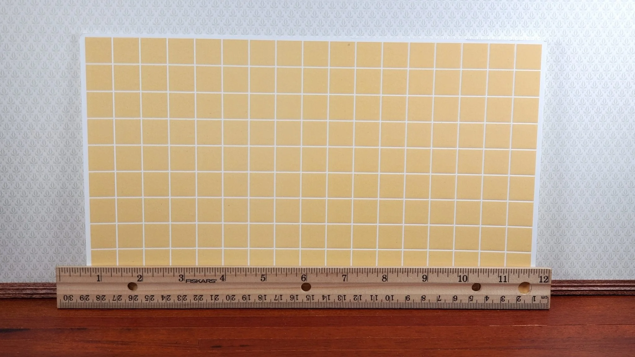 Dollhouse Floor Tile Card Muted Yellow 1:12 Scale Miniature Flooring World Model - Image 4