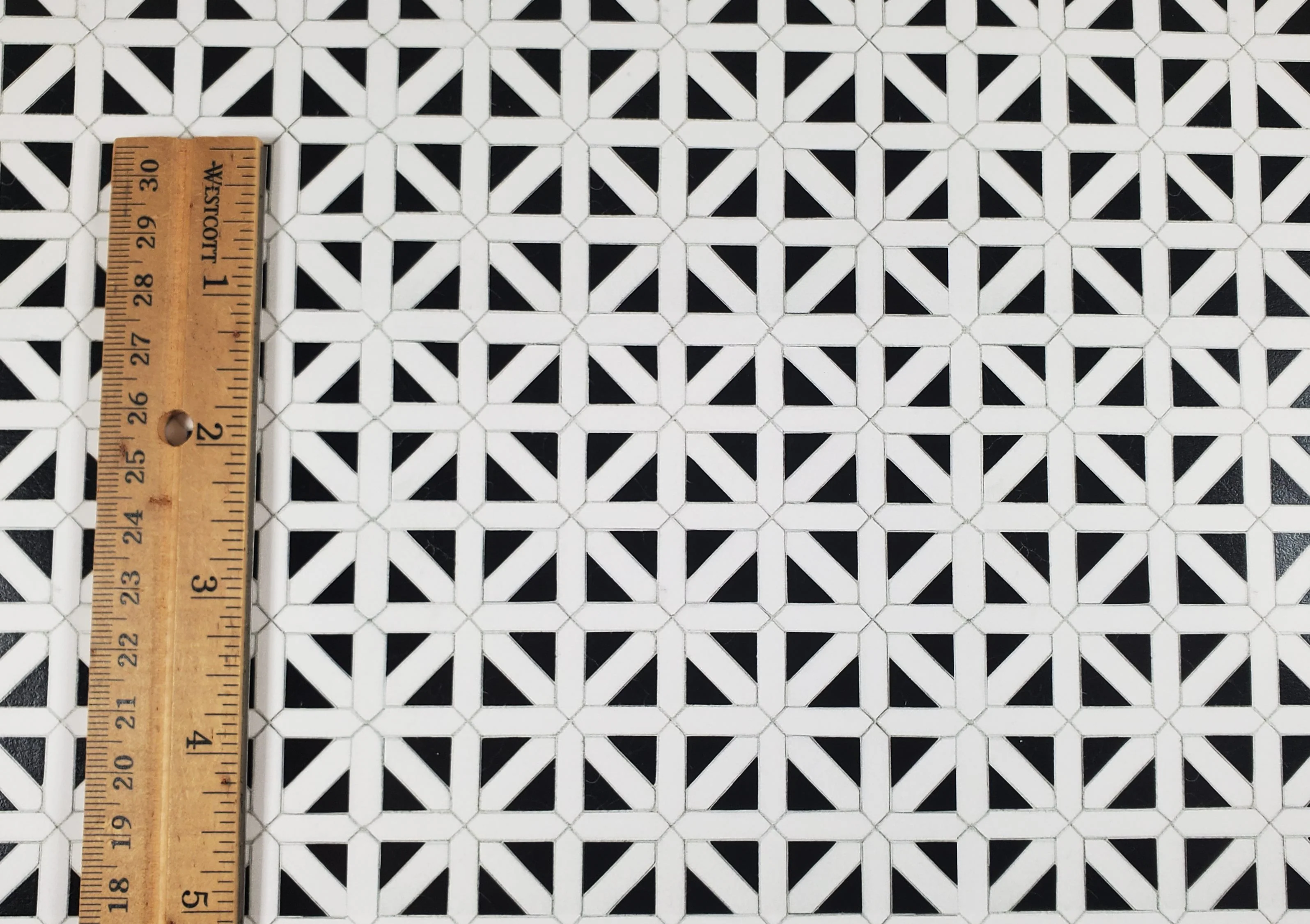 Dollhouse Flooring Black & White Tile 1:12 Scale Floor Wallpaper - Image 3