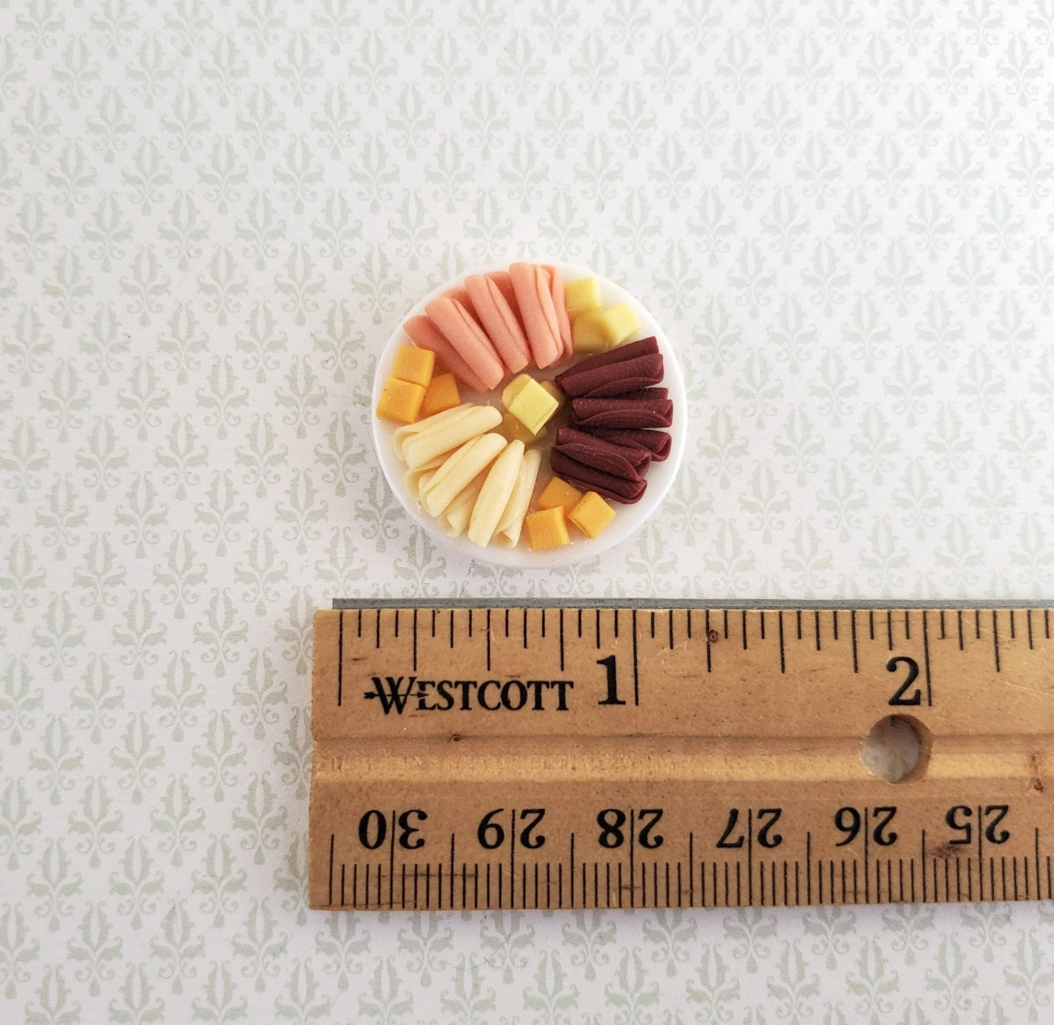 Dollhouse Food Cold Cuts Meat & Cheese Party Tray 1:12 Scale Miniature Kitchen - Image 3