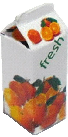 Dollhouse Fresh Orange Juice OJ Carton 1:12 Scale Food Kitchen