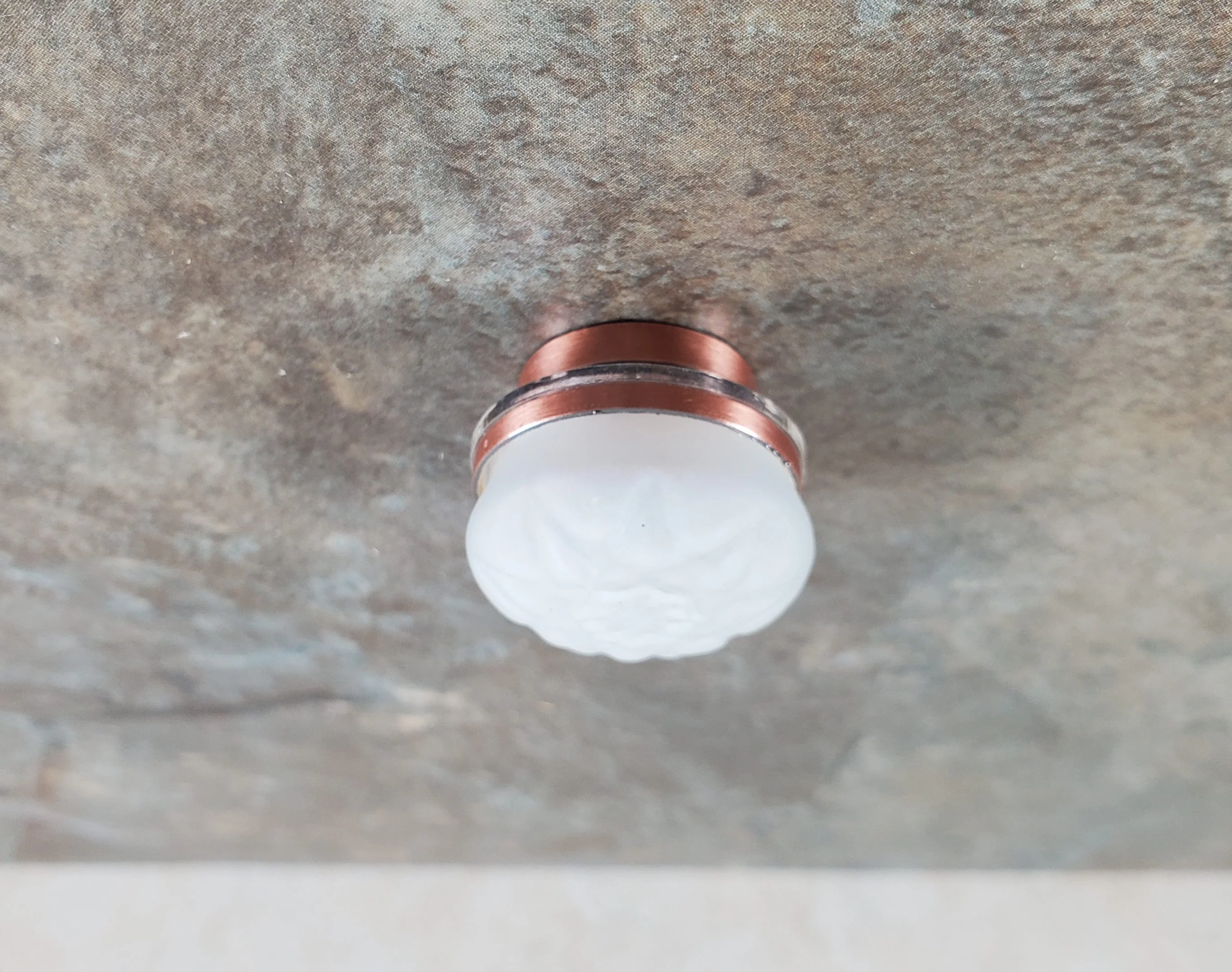 Dollhouse Frosted Ceiling Light Round Copper Wand Battery 1:12 Scale Miniature - Image 7