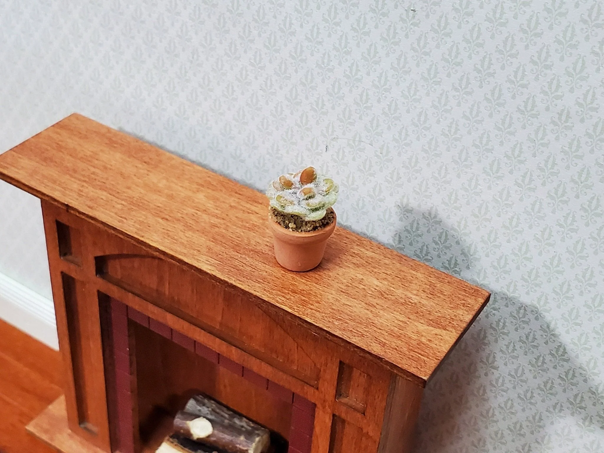 Dollhouse Fuzzy Cactus Small in Terra Cotta Planter 1:12 Scale Miniature Houseplant - Image 4
