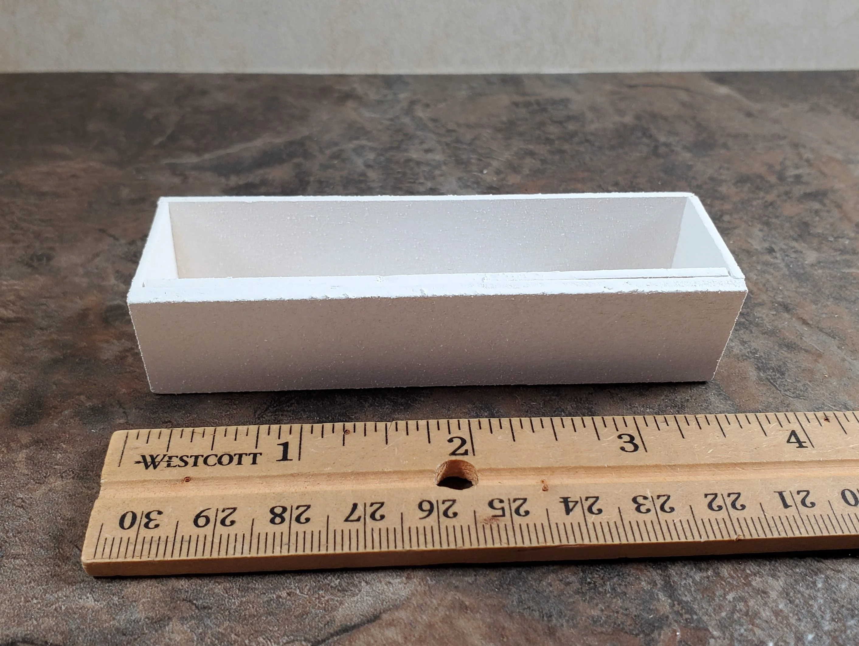 Dollhouse Garden Window or Flower Box 1:12 Scale White Wood 3 5/8" long - Image 5