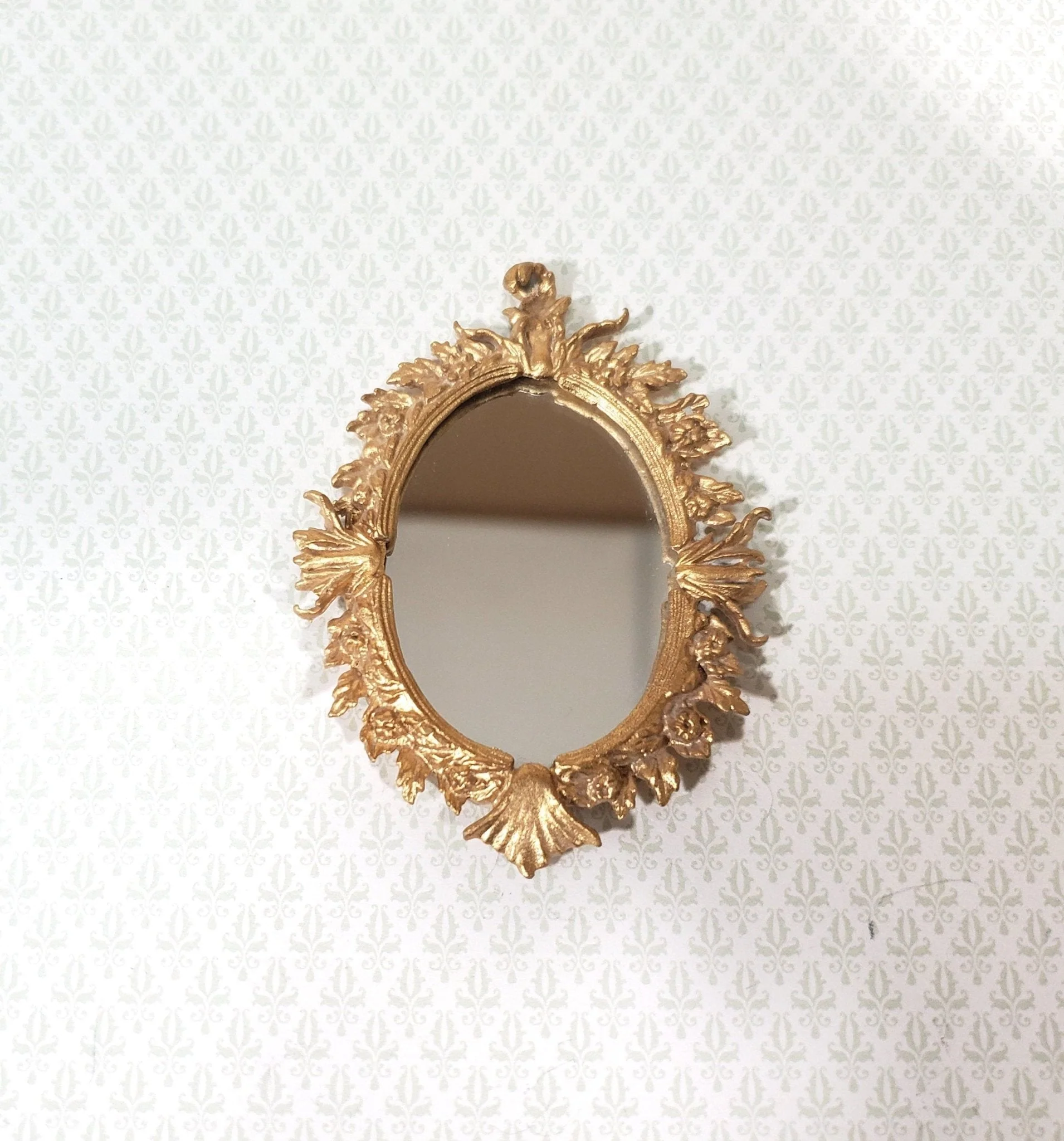 Dollhouse Gilt Mirror French Victorian Style Fancy 1:12 Scale by Falcon A3995