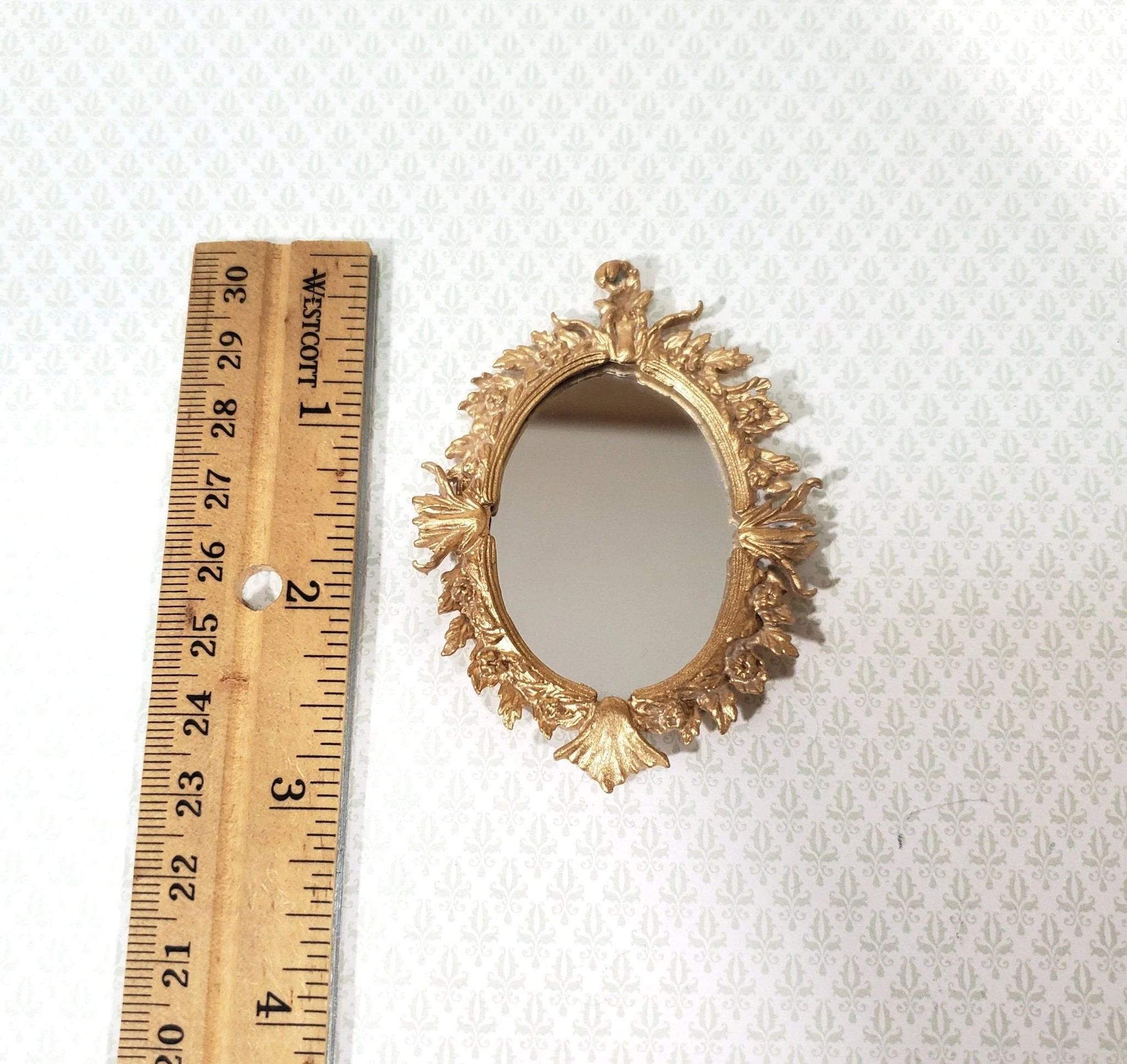 Dollhouse Gilt Mirror French Victorian Style Fancy 1:12 Scale by Falcon A3995 - Image 3