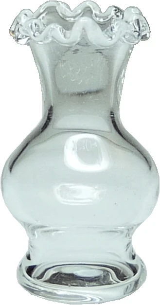 Dollhouse Glass Pedestal Fluted Vase 1:12 Scale Miniature Decoration