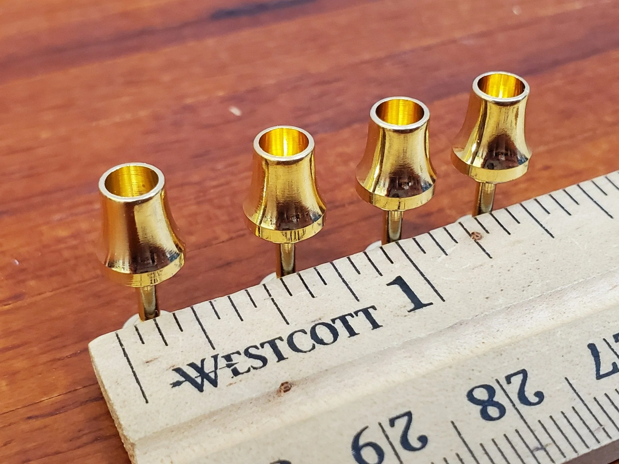 Dollhouse Goblets Tall Gold Metal Set of 4 1:12 Scale Miniatures Kitchenware Glasses - Image 5