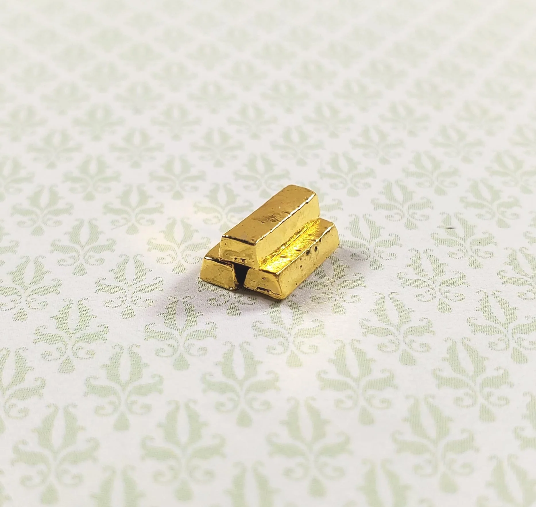 Dollhouse Gold Metal Bullion Bars Set of 3 1:12 Scale Miniature